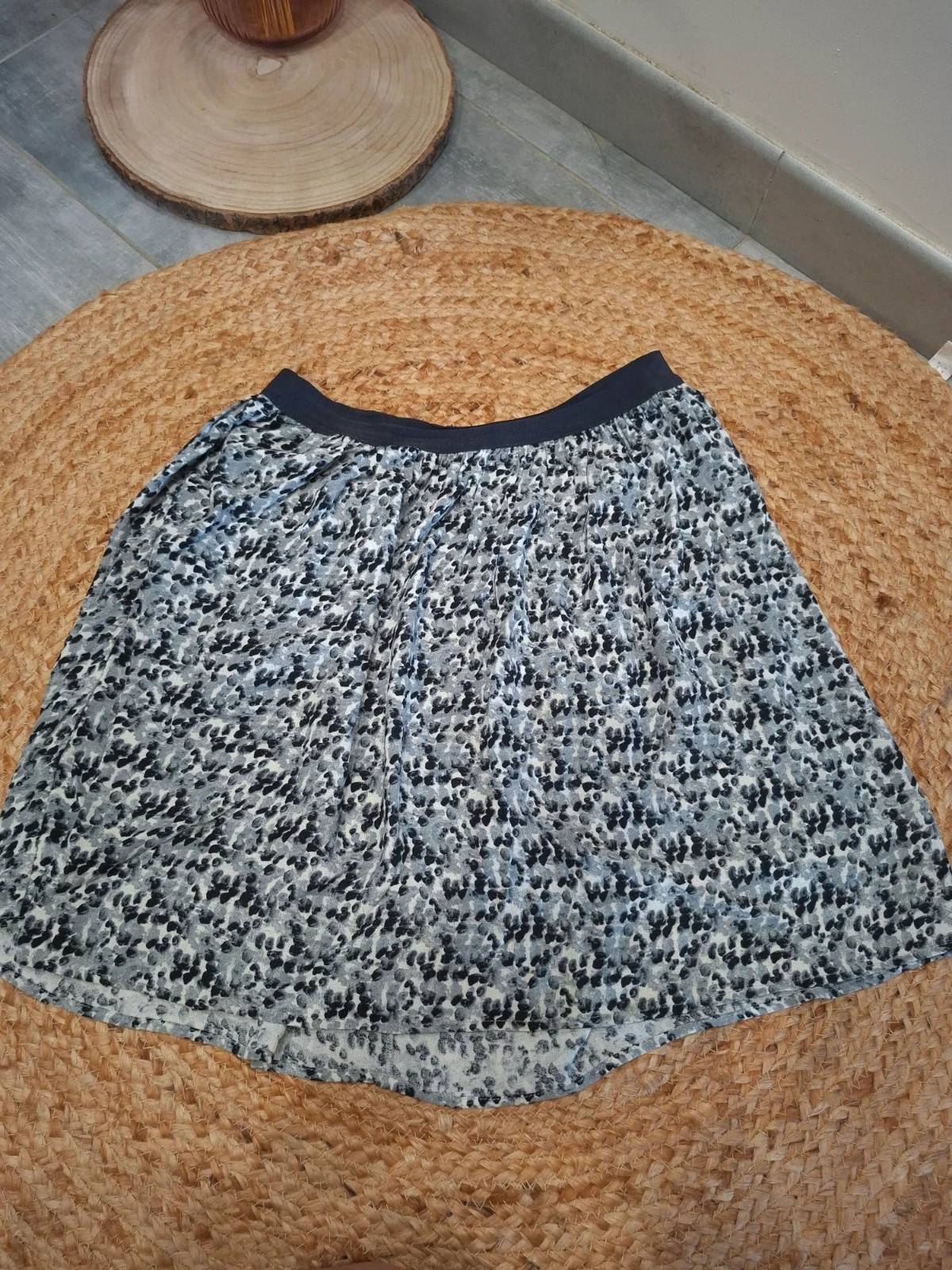 Jupe courte American Vintage léopard gris noir blanc S 36