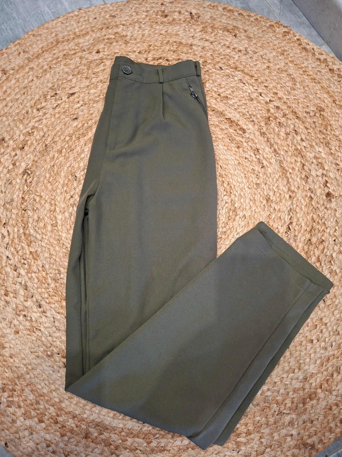 Pantalon à pinces vert kaki IVIVI - Taille M