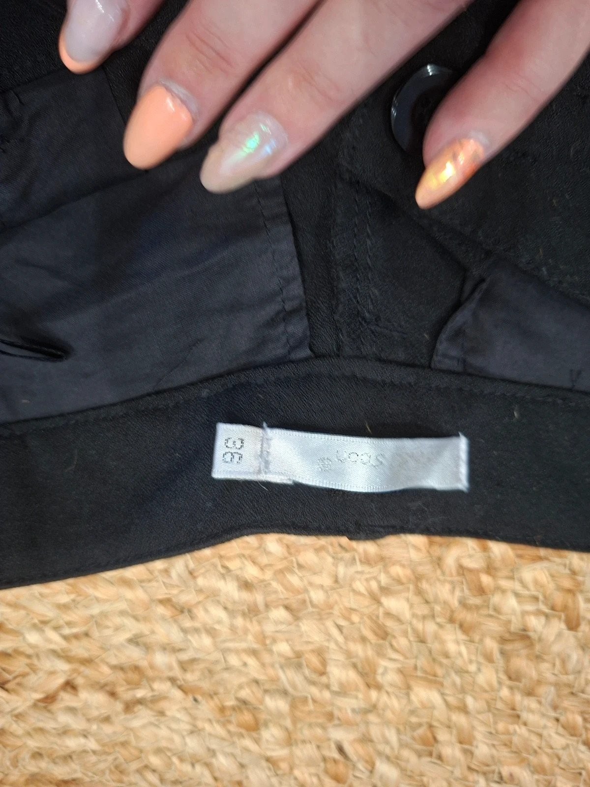 Pantalon droit See U Soon noir à bandes pailletées – S/36 – See U Soon – taille S / 36 / 8 3