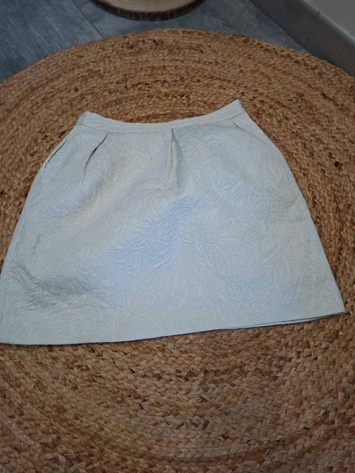 Jupe Kaporal jacquard blanc cassé & argenté – coupe patineuse – S/36 – Kaporal – taille S / 36 / 8 4