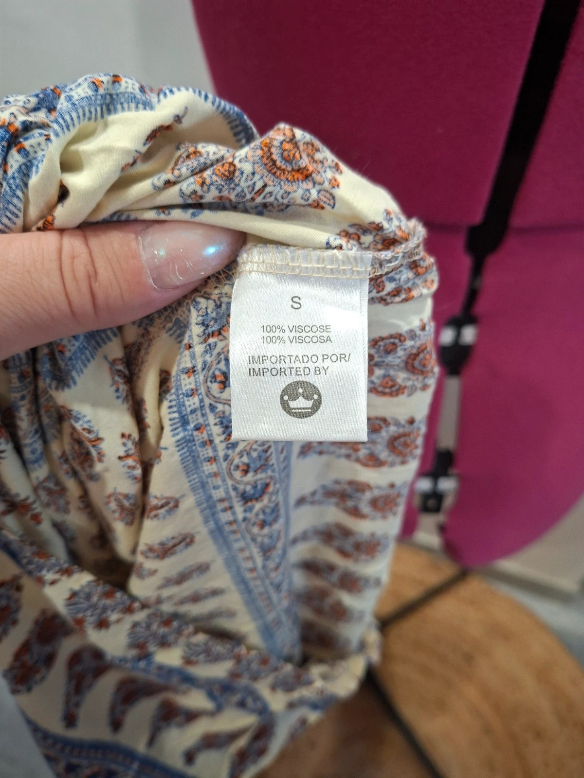 Tunique / Blouse bohème MEISÏE imprimée & franges - Taille S (36) – Meisie – taille S / 36 / 8 5
