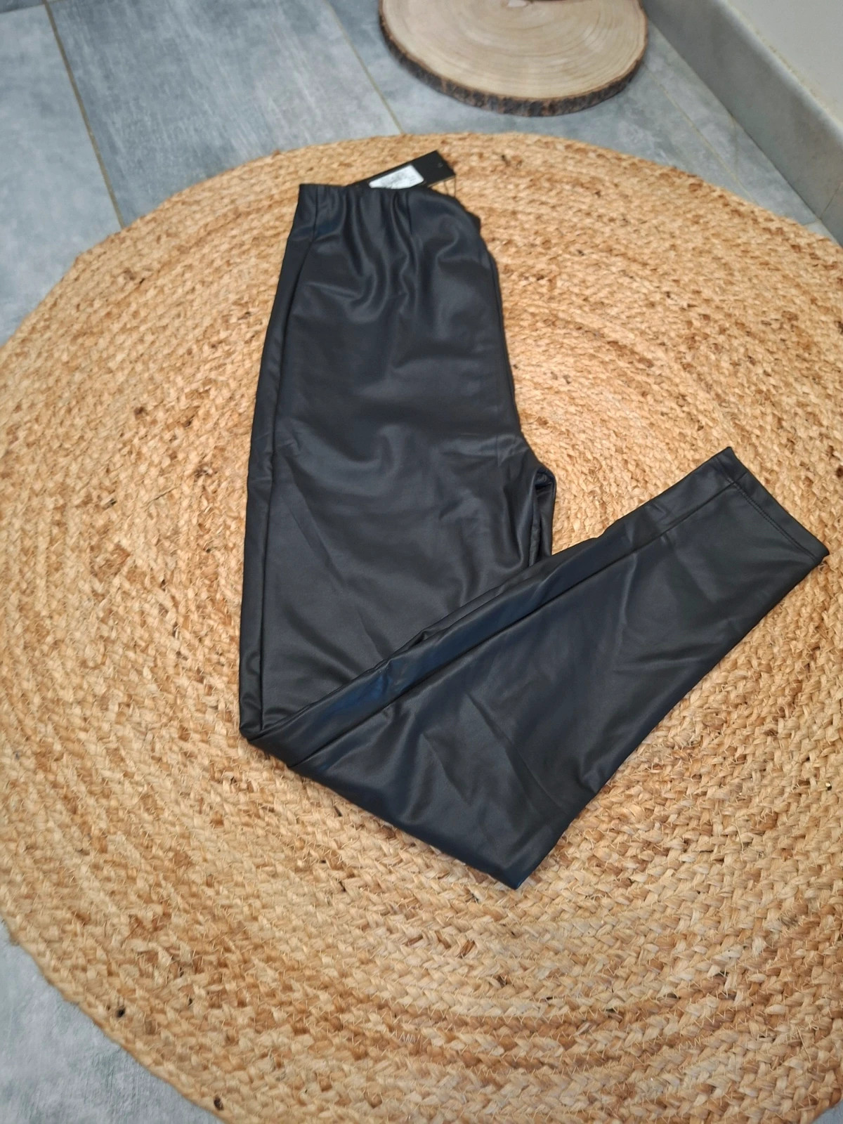Pantalon / Legging simili cuir noir NEUF Pink Vanilla – EU S (36)