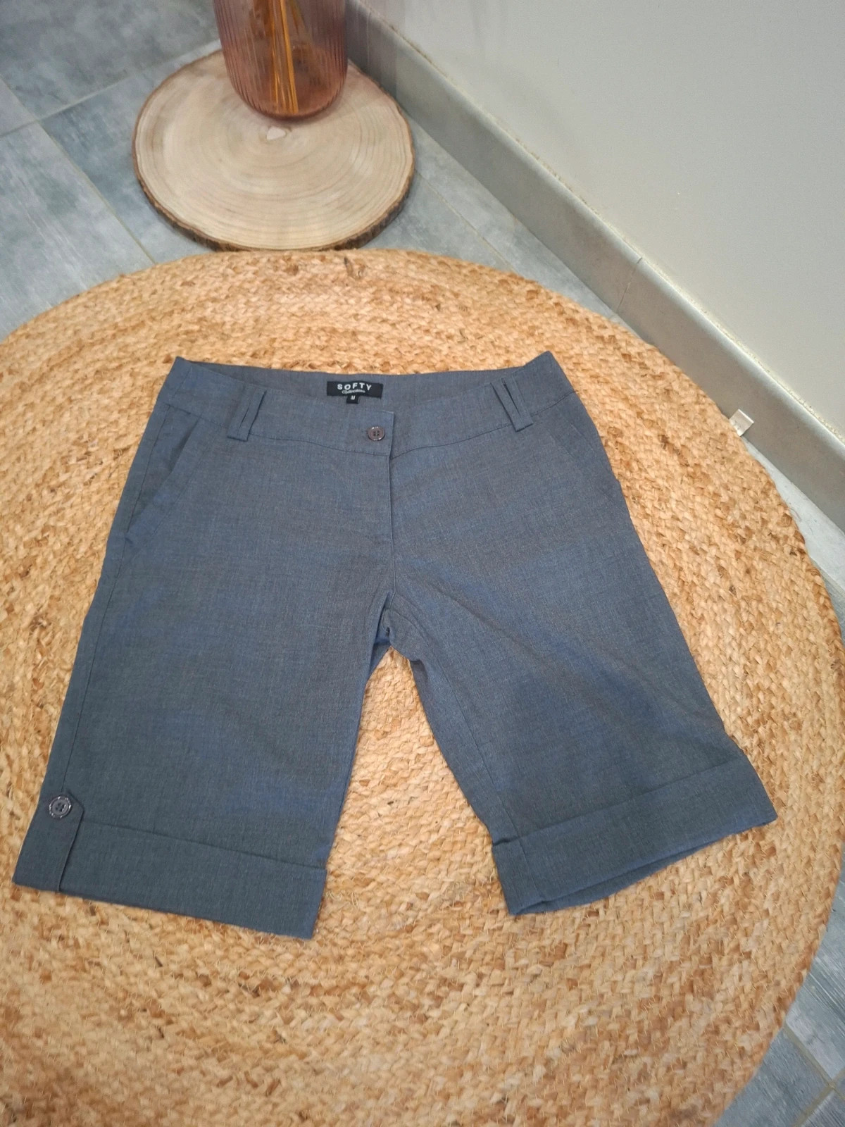 Bermuda gris anthracite Softy Collection – chic tailleur – M/38 – Softy – taille M / 38 / 10