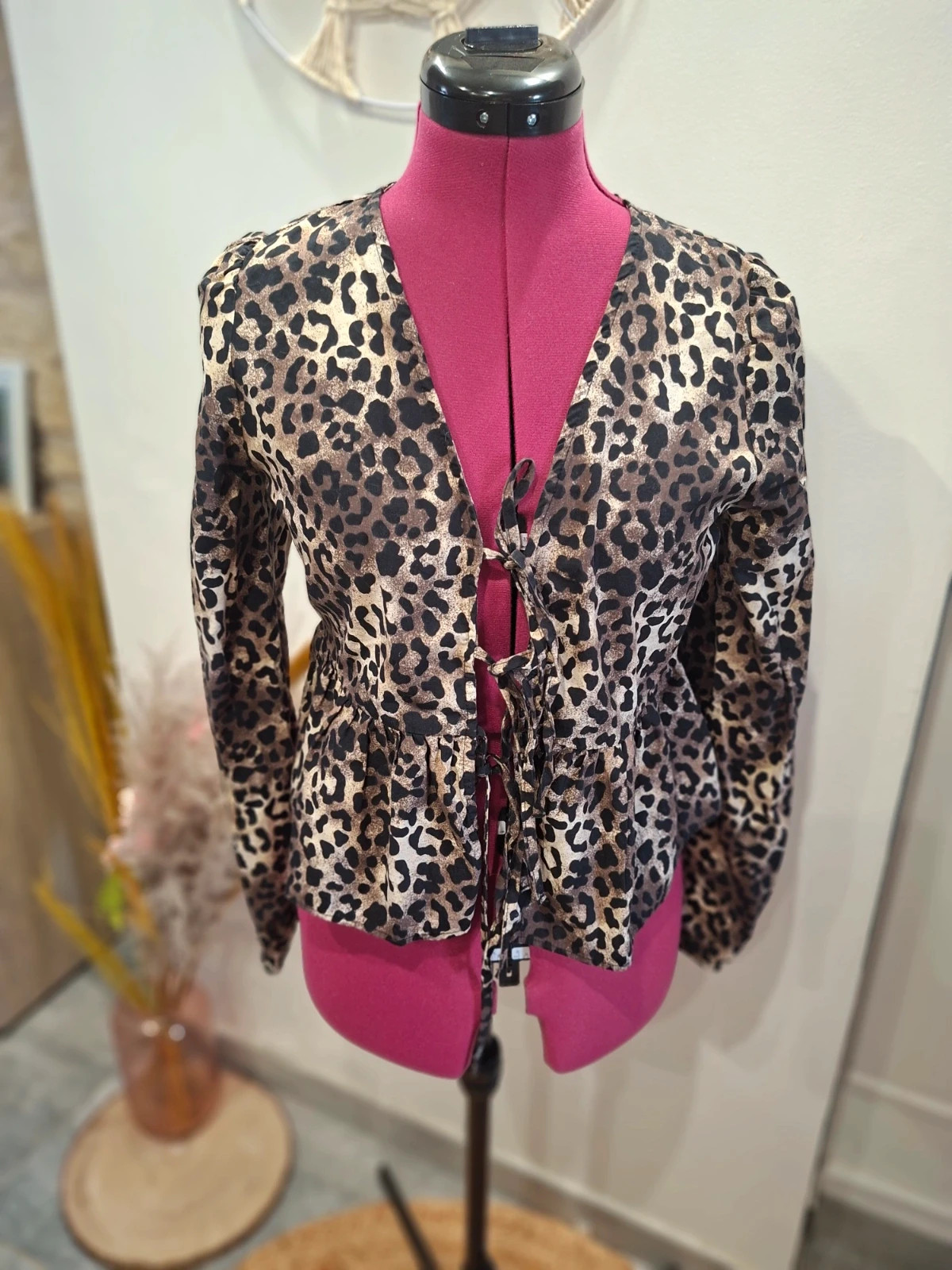 Blouse / Blouson fin léopard nœuds Don't Call Me Jennyfer - Taille S – Jennyfer – taille S / 36 / 8