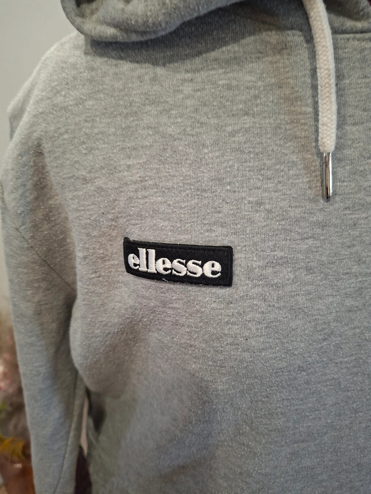 Sweat Ellesse crop à capuche gris chiné – logos brodés – S/36 – Ellesse – taille S / 36 / 8 2