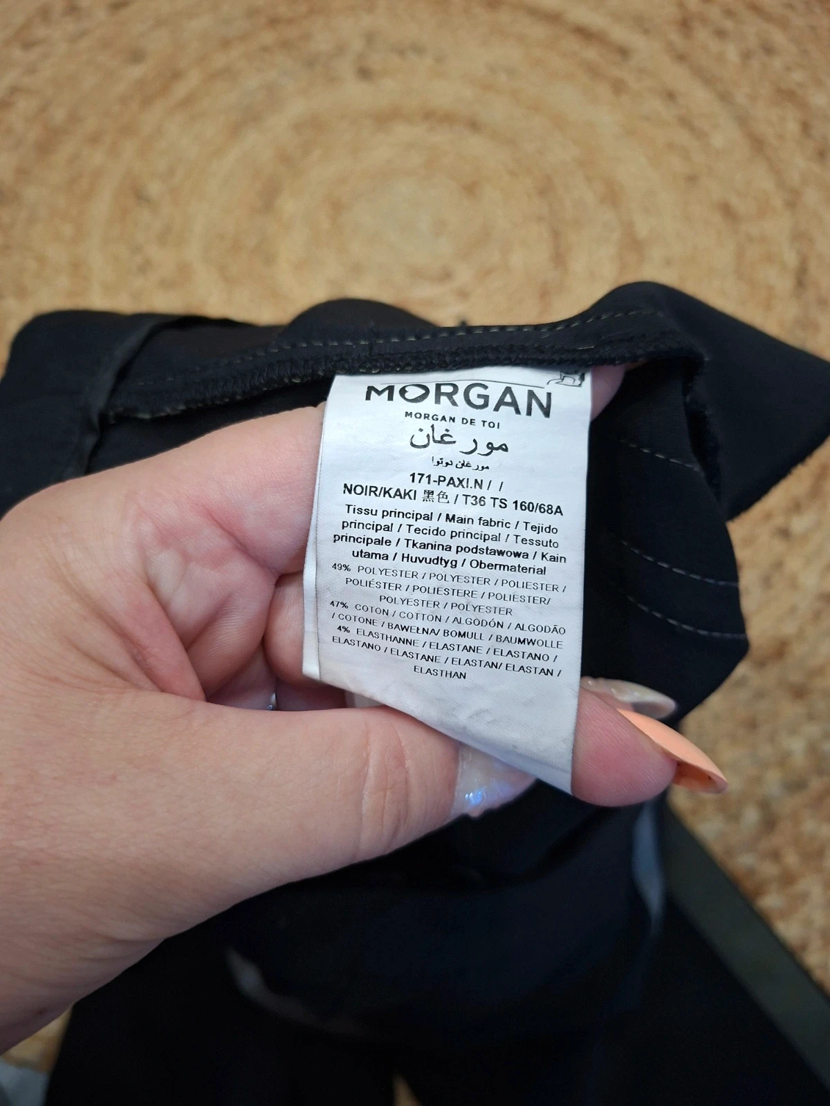 Pantalon Morgan noir et kaki à bandes latérales 36 S – Morgan – taille S / 36 / 8 5