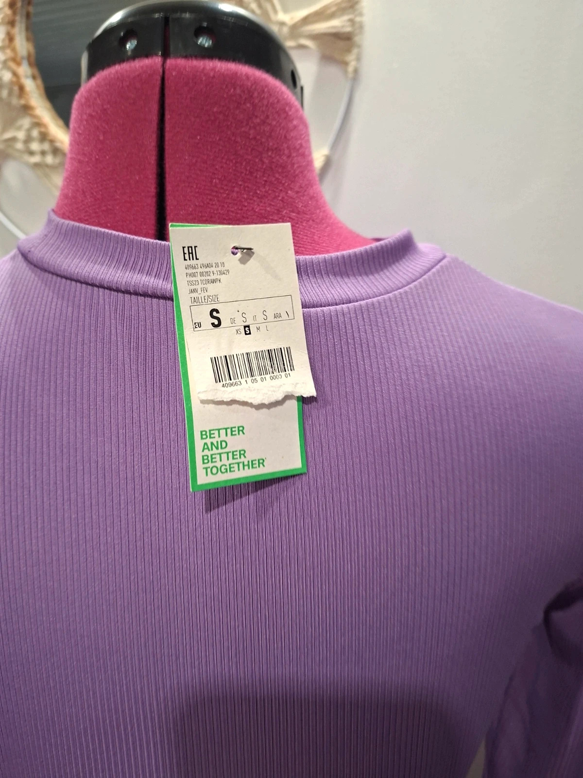 Top côtelé Pimkie lila à lacets S 36 neuf avec étiquette – Pimkie – taille S / 36 / 8 5