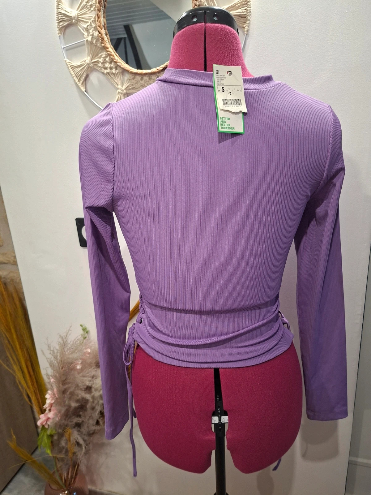 Top côtelé Pimkie lila à lacets S 36 neuf avec étiquette – Pimkie – taille S / 36 / 8 4