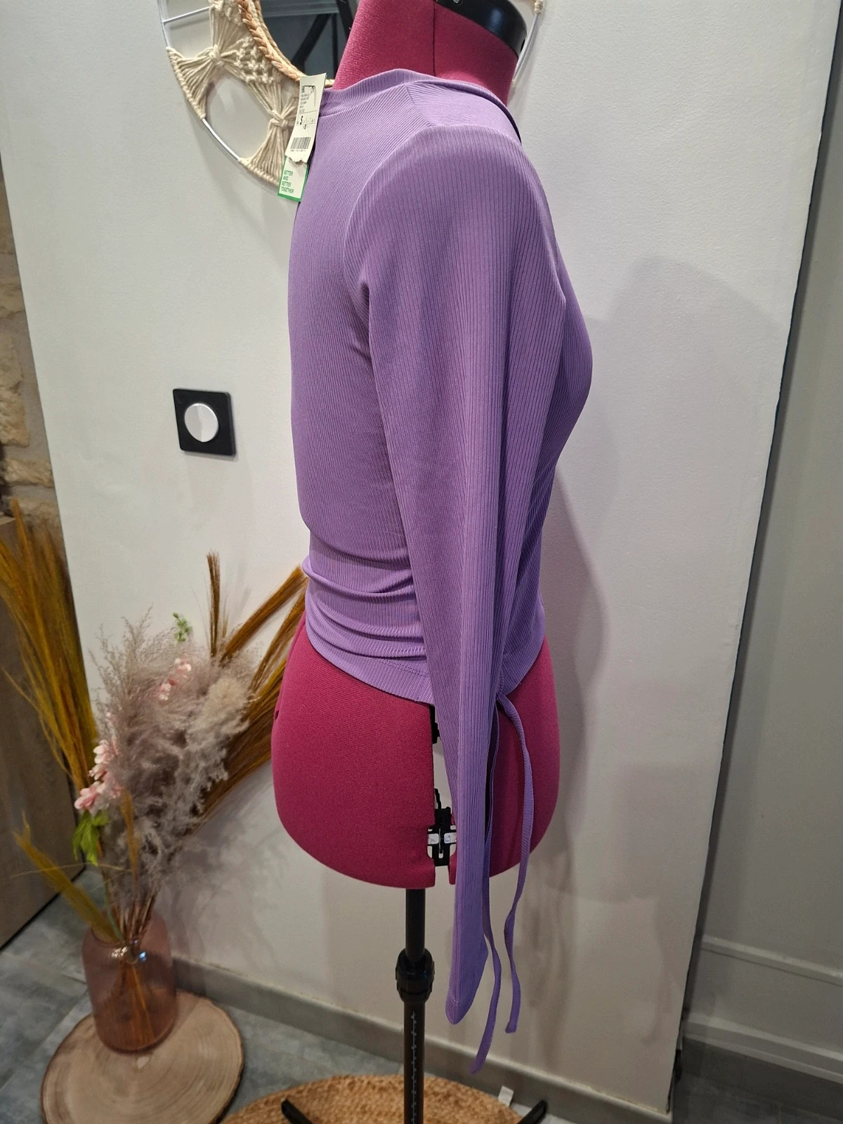 Top côtelé Pimkie lila à lacets S 36 neuf avec étiquette – Pimkie – taille S / 36 / 8 2