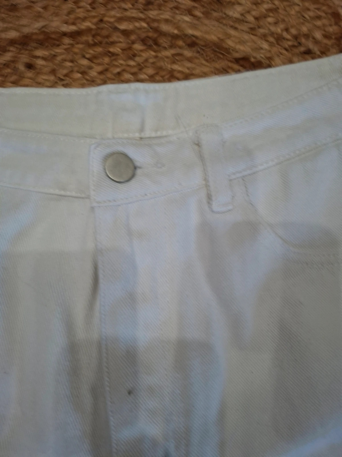 Short jean blanc écru SHEIN taille haute L 40 100% coton – Shein – taille L / 40 / 12 2