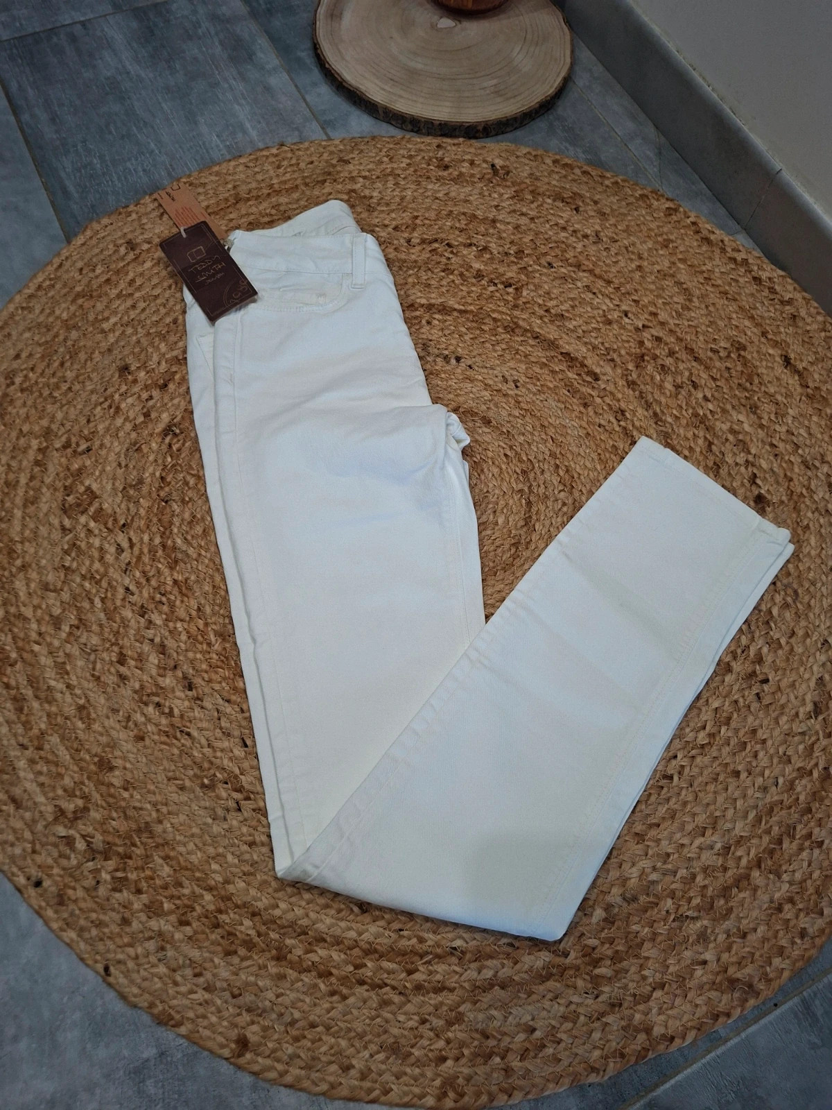 Jean Teddy Smith Pepper Leg blanc écru W27 T36 S neuf étiquette