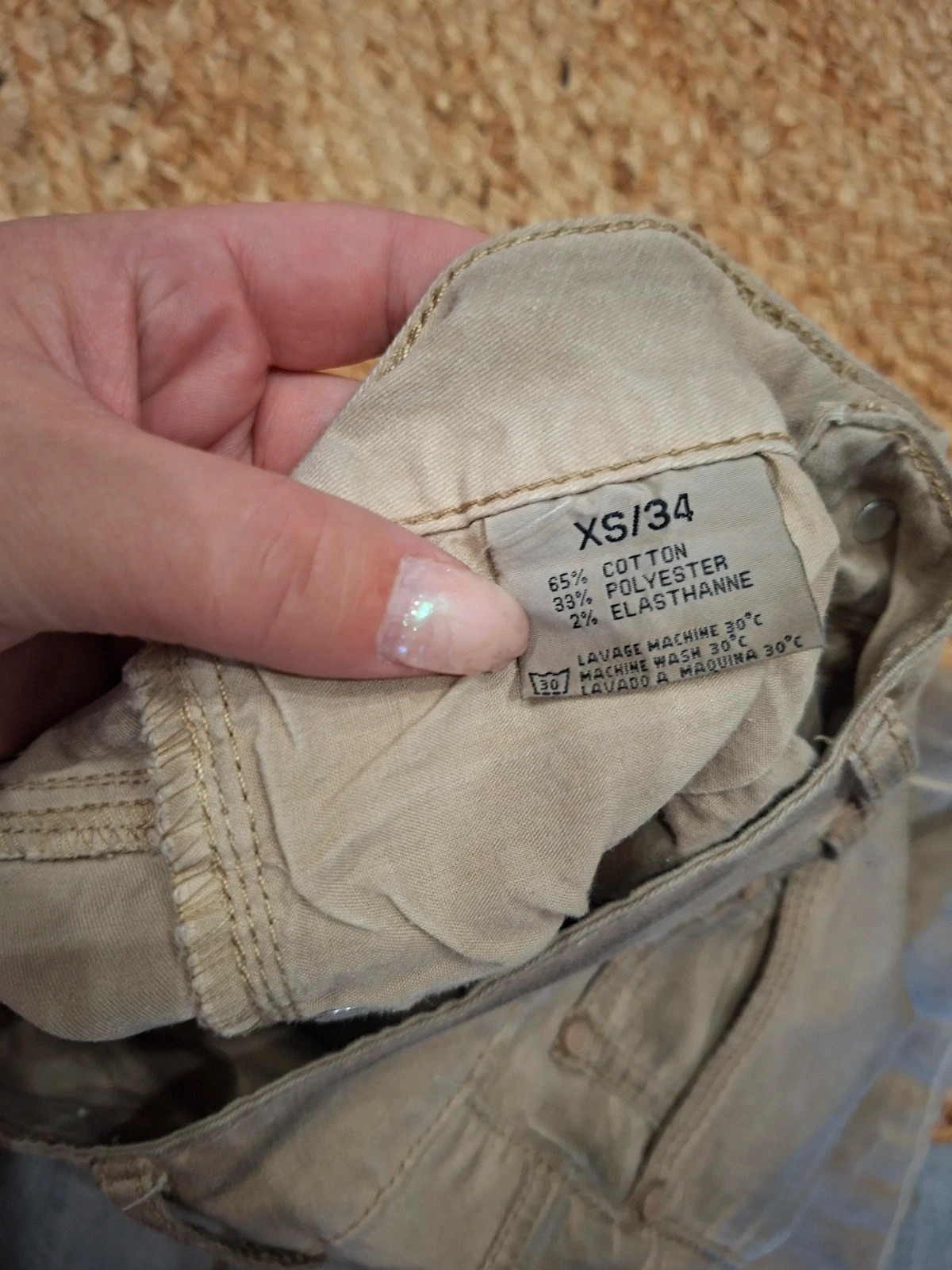 Jean slim velours côtelé beige XS / 34 - S+D Jeans – taille XS / 34 / 6 4