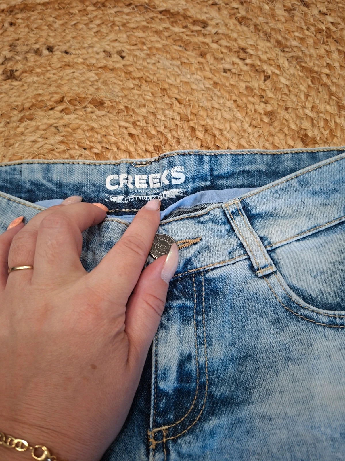 Short en jean Creeks délavé effet patchwork - Taille 36 (S) – Creeks – taille S / 36 / 8 2