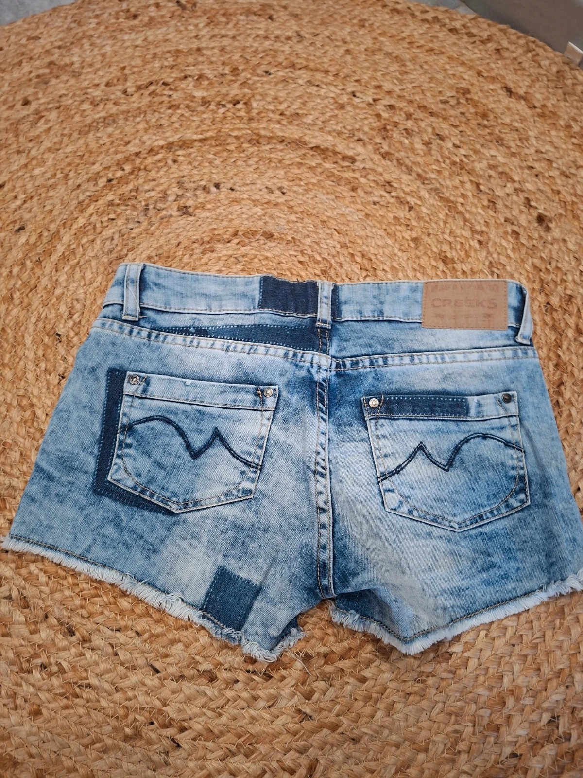 Short en jean Creeks délavé effet patchwork - Taille 36 (S) – Creeks – taille S / 36 / 8 4