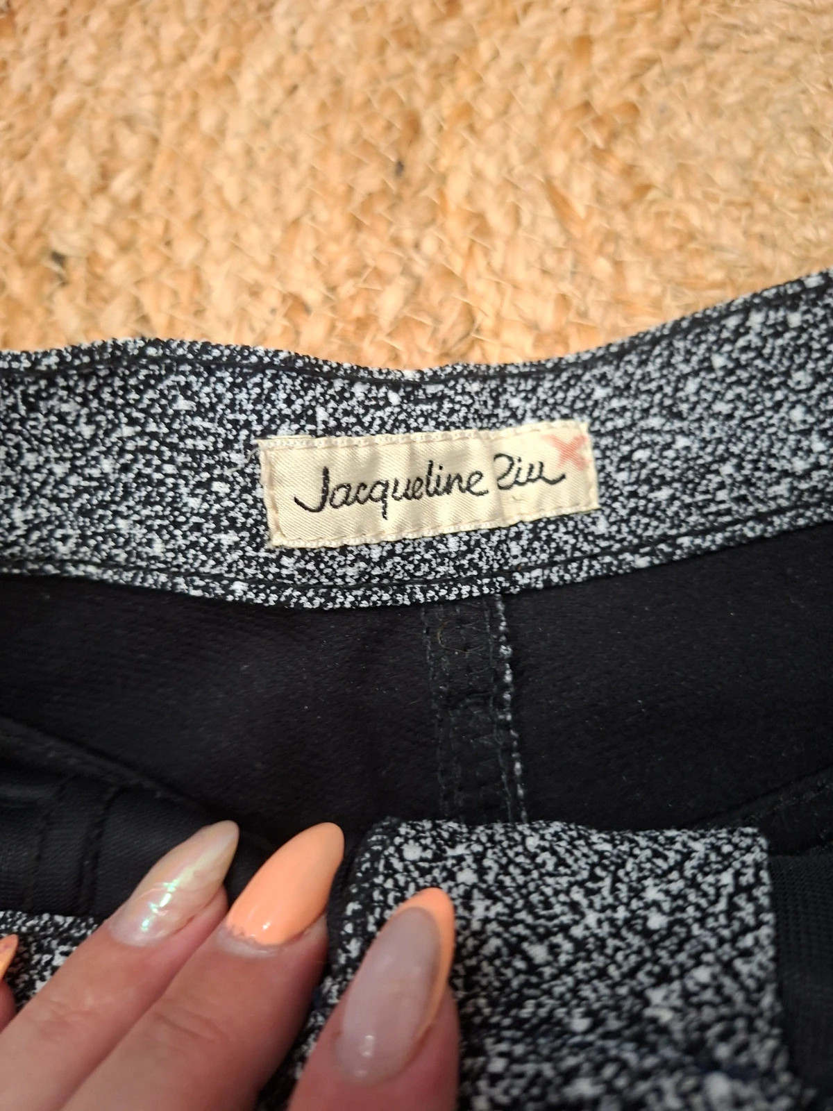 Pantalon droit moucheté noir et blanc Jacqueline Riu - Taille 38 (M) – Jacqueline Riu – taille M / 38 / 10 4