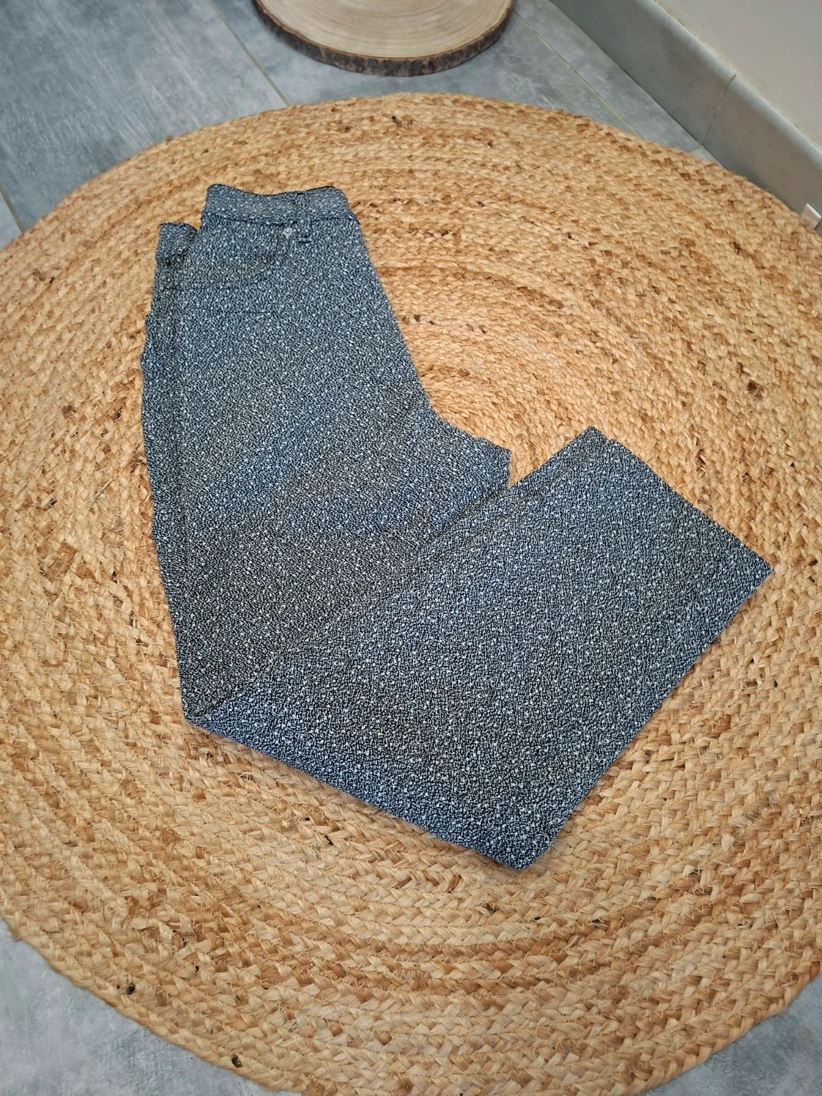 Pantalon droit moucheté noir et blanc Jacqueline Riu - Taille 38 (M)