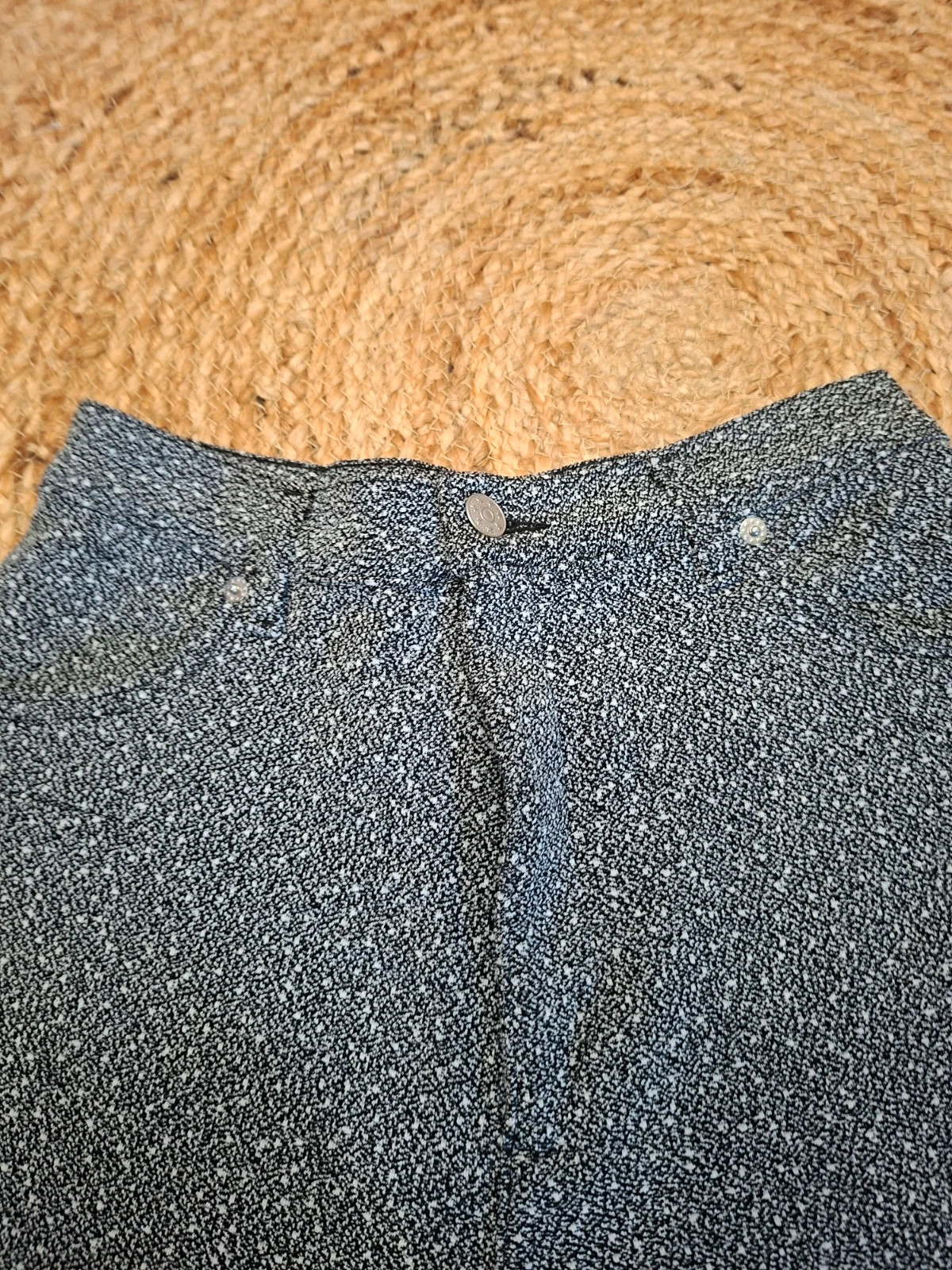 Pantalon droit moucheté noir et blanc Jacqueline Riu - Taille 38 (M) – Jacqueline Riu – taille M / 38 / 10 3