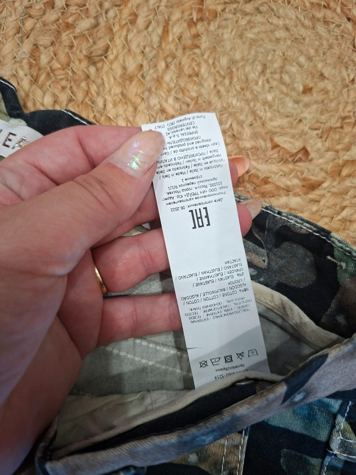 Pantalon Please Fashion imprimé tropical feuillage – XS 34 – Made in Italy – Please – taille XS / 34 / 6 4