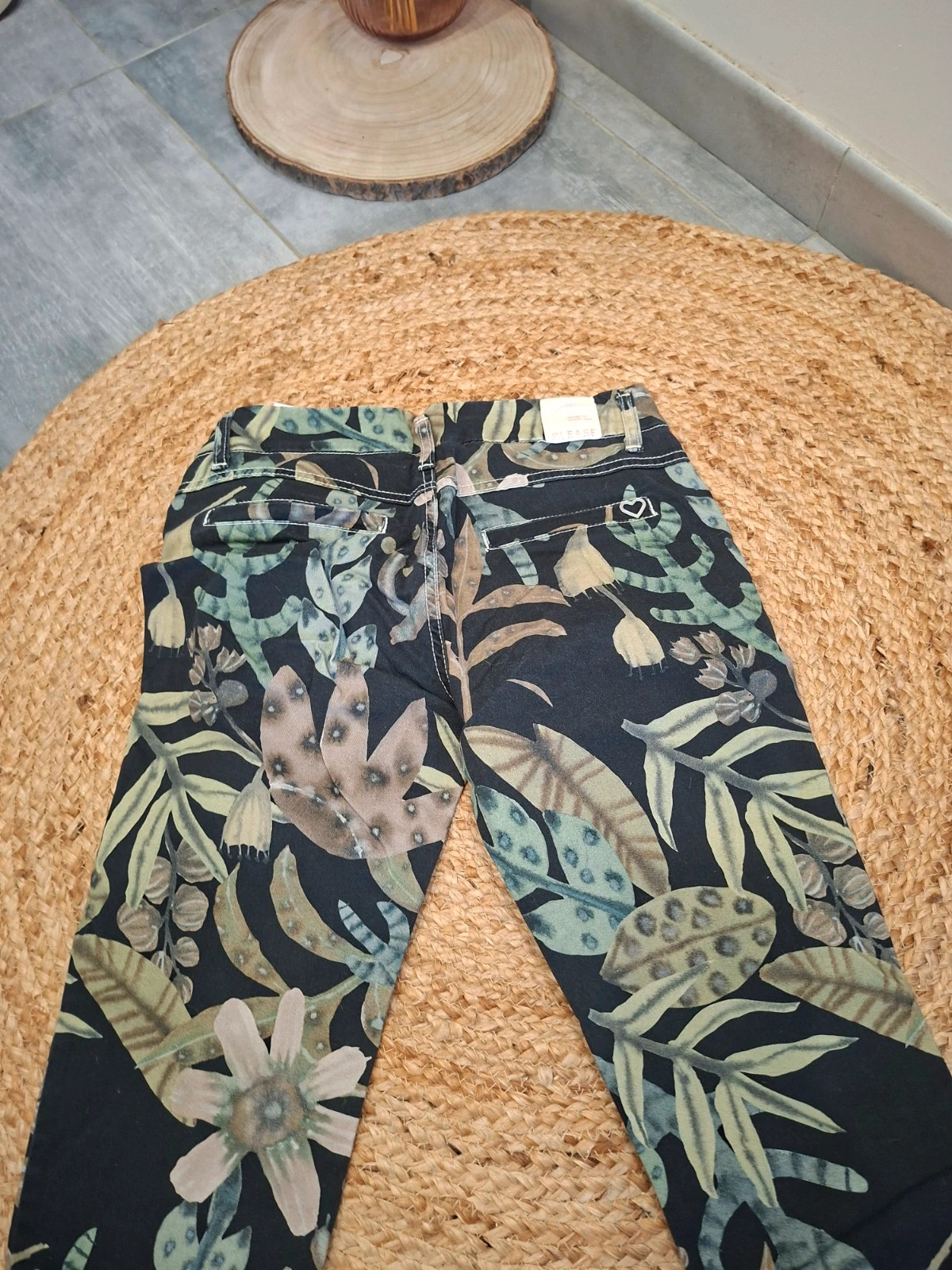 Pantalon Please Fashion imprimé tropical feuillage – XS 34 – Made in Italy – Please – taille XS / 34 / 6 5