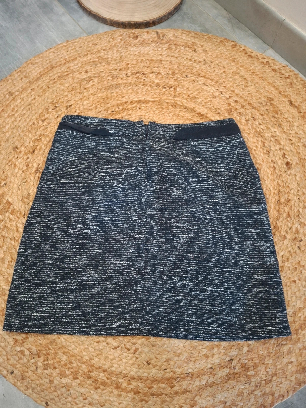 Jupe courte Camaïeu bleu marine effet tweed T. 40 – Camaïeu – taille L / 40 / 12 4