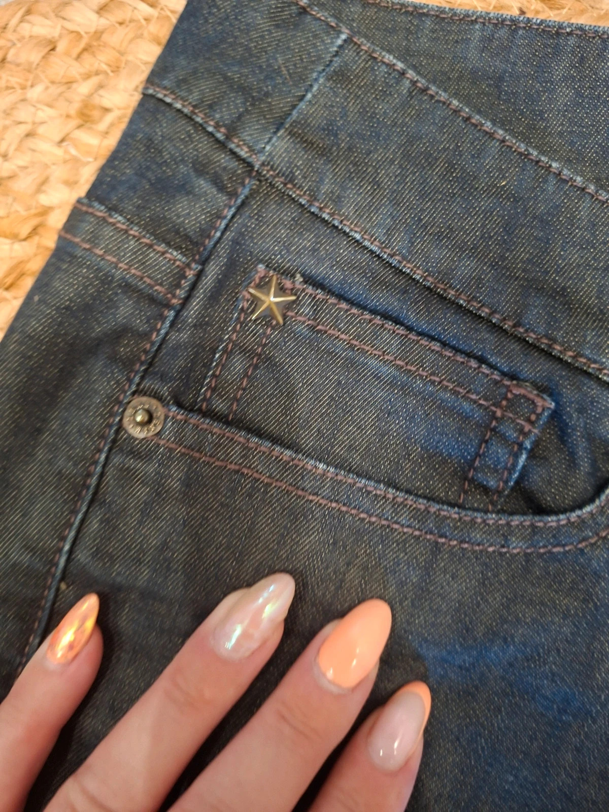 Jean IKKS Denim Capri slim brut bleu foncé T. 40 / 30 US – zips – IKKS – taille L / 40 / 12 4