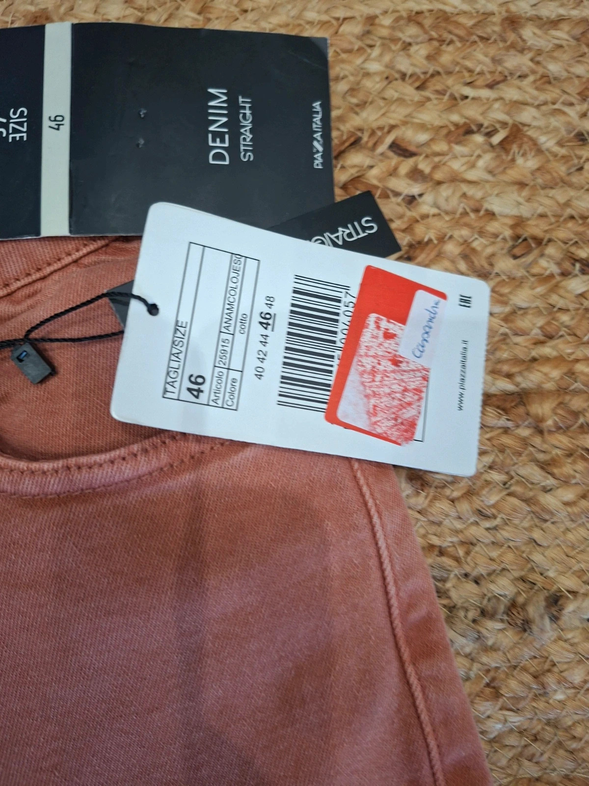 Jean droit Piazza Italia terracotta / brique T. 42 – neuf avec étiquette – Piazza Italia – taille XL / 42 / 14 2