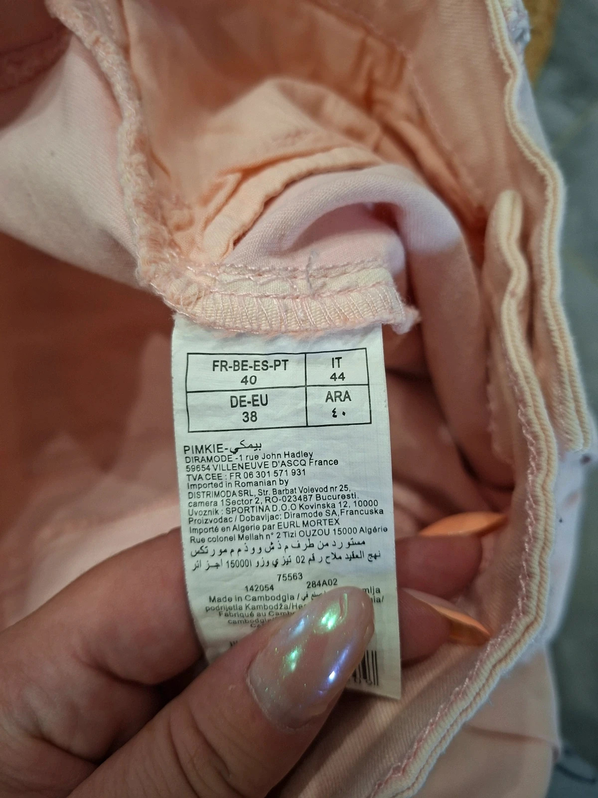 Pantalon slim rose poudré avec fermetures éclair bas de jambe Pimkie - T.40 / L – Pimkie – taille L / 40 / 12 5