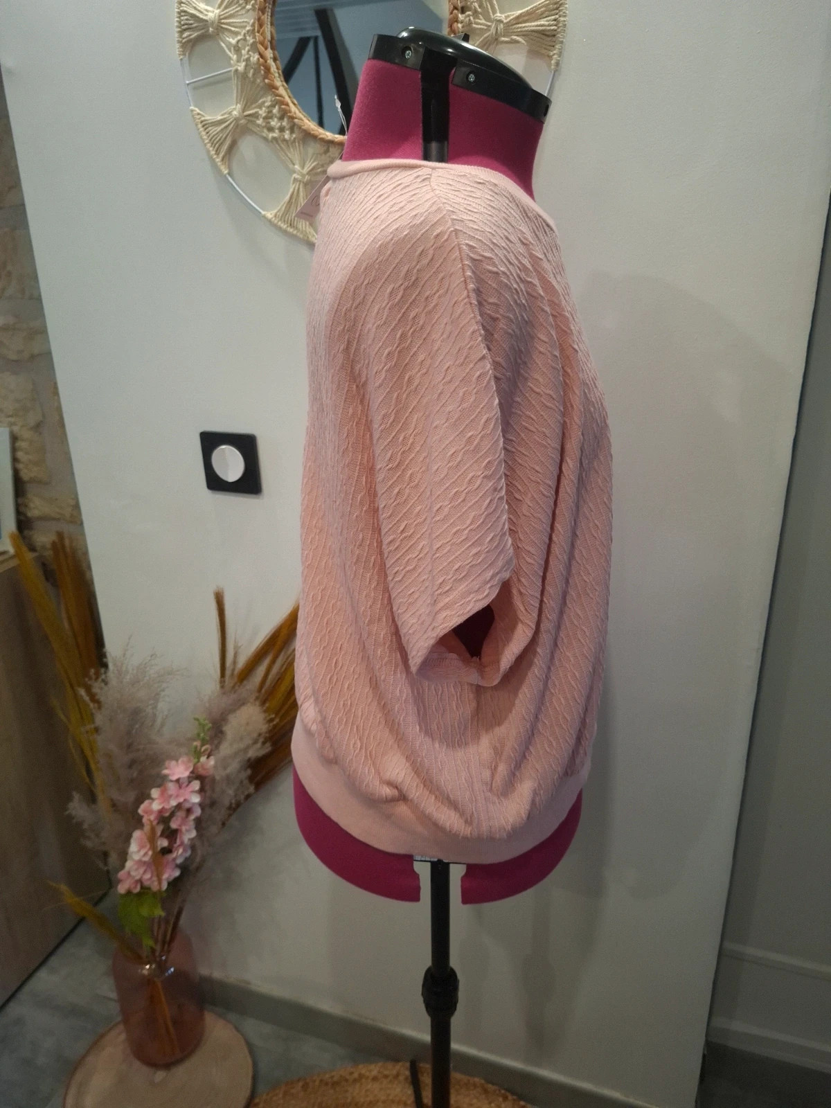 Top Maurie & Eve rose poudré XL 42/44 neuf étiquette maille torsadée – Maurie and Eve – taille XL / 42 / 14 2