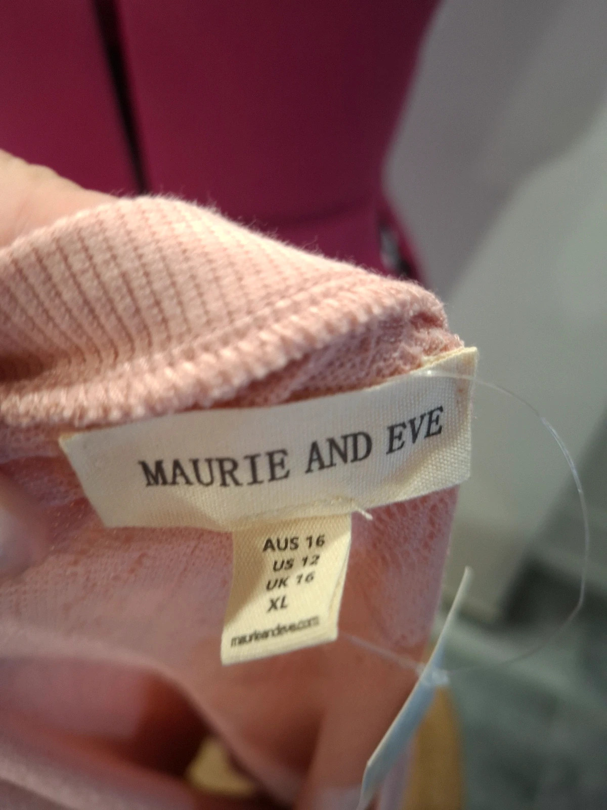Top Maurie & Eve rose poudré XL 42/44 neuf étiquette maille torsadée – Maurie and Eve – taille XL / 42 / 14 4