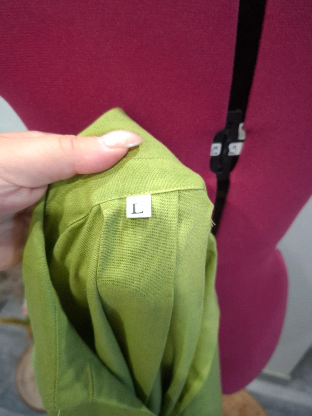 Blouse chemise fluide vert anis L oversize femme chic – taille L / 40 / 12 5