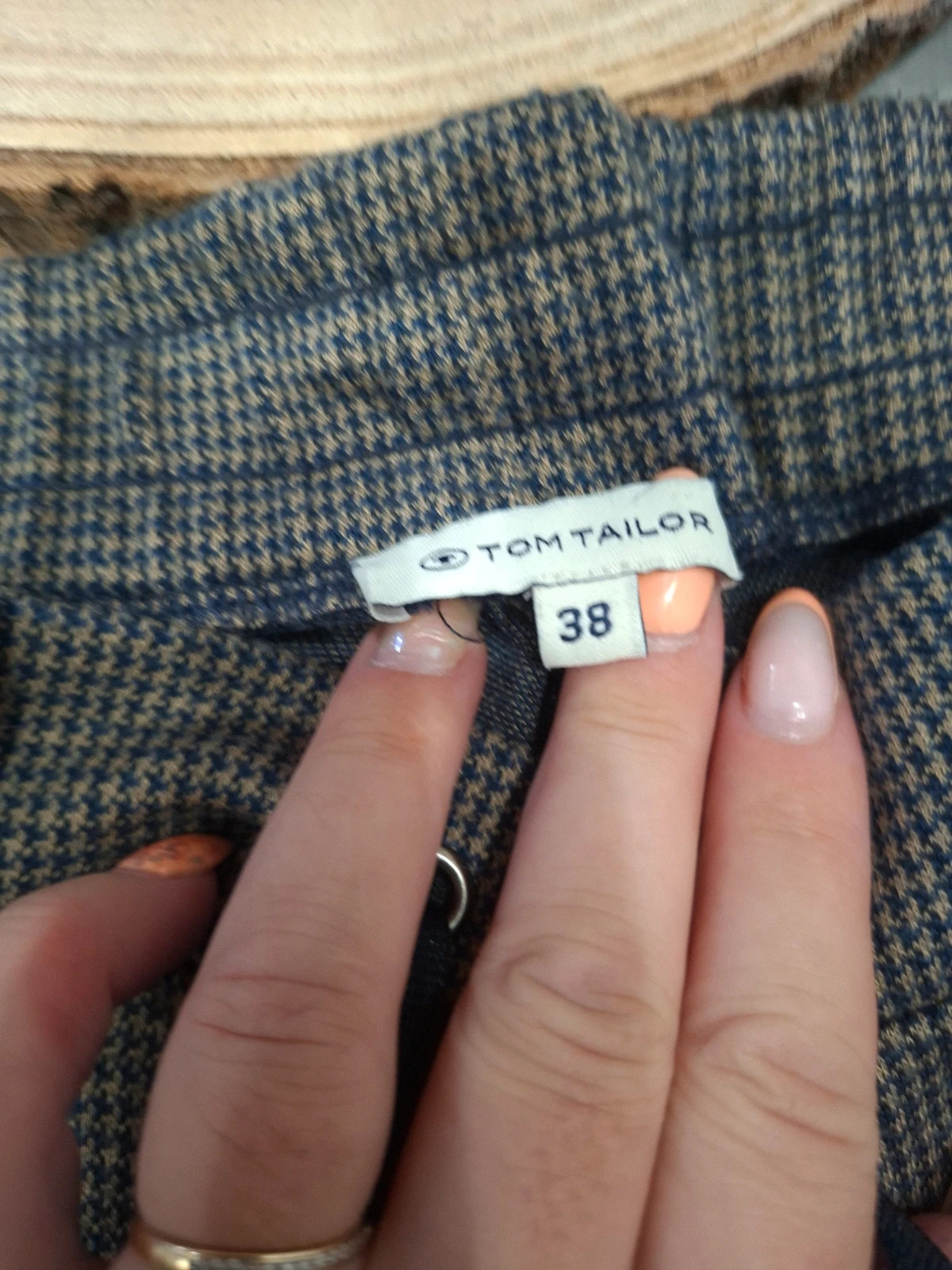 Pantalon fluide motif pied-de-poule / carreaux Tom Tailor - T.38 (M) – Tom Tailor – taille M / 38 / 10 3