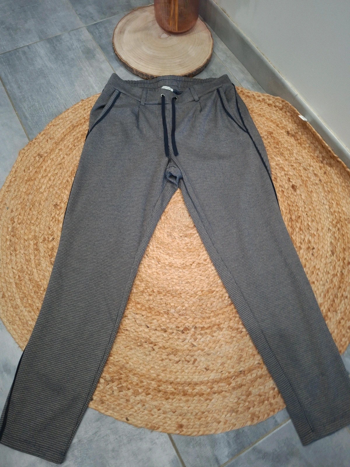 Pantalon fluide motif pied-de-poule / carreaux Tom Tailor - T.38 (M) – Tom Tailor – taille M / 38 / 10 2