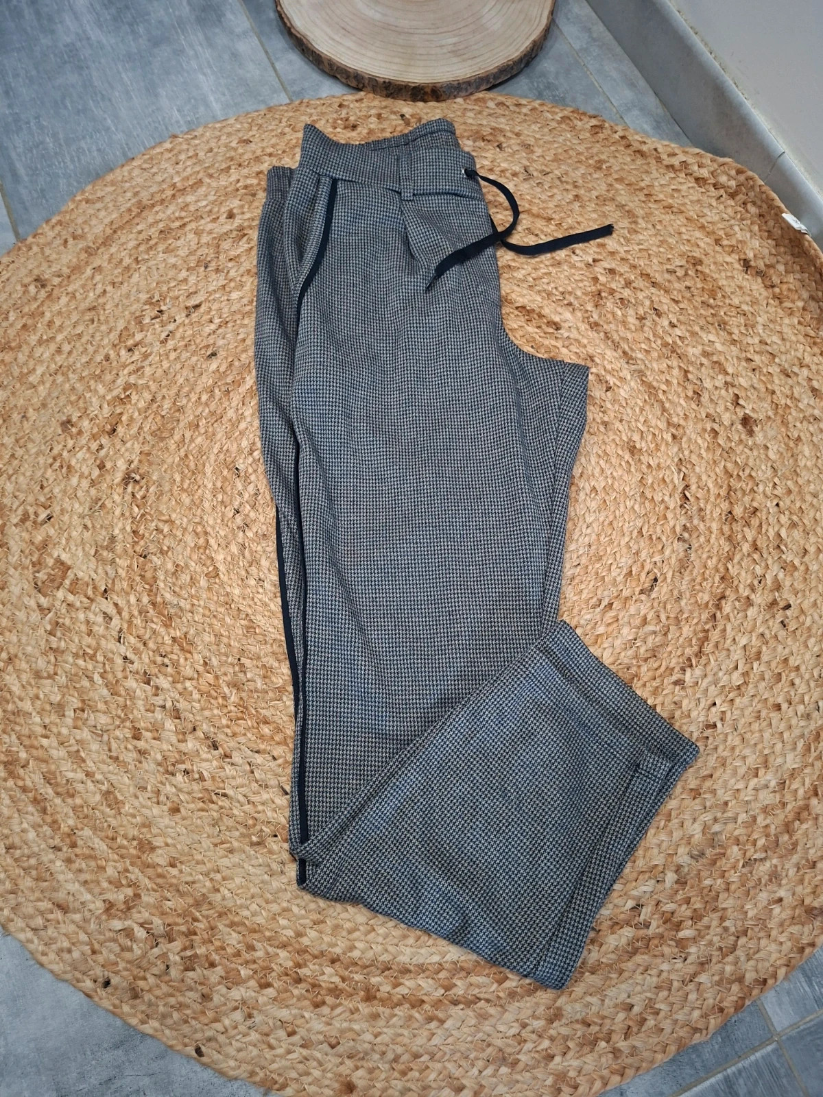 Pantalon fluide motif pied-de-poule / carreaux Tom Tailor - T.38 (M)