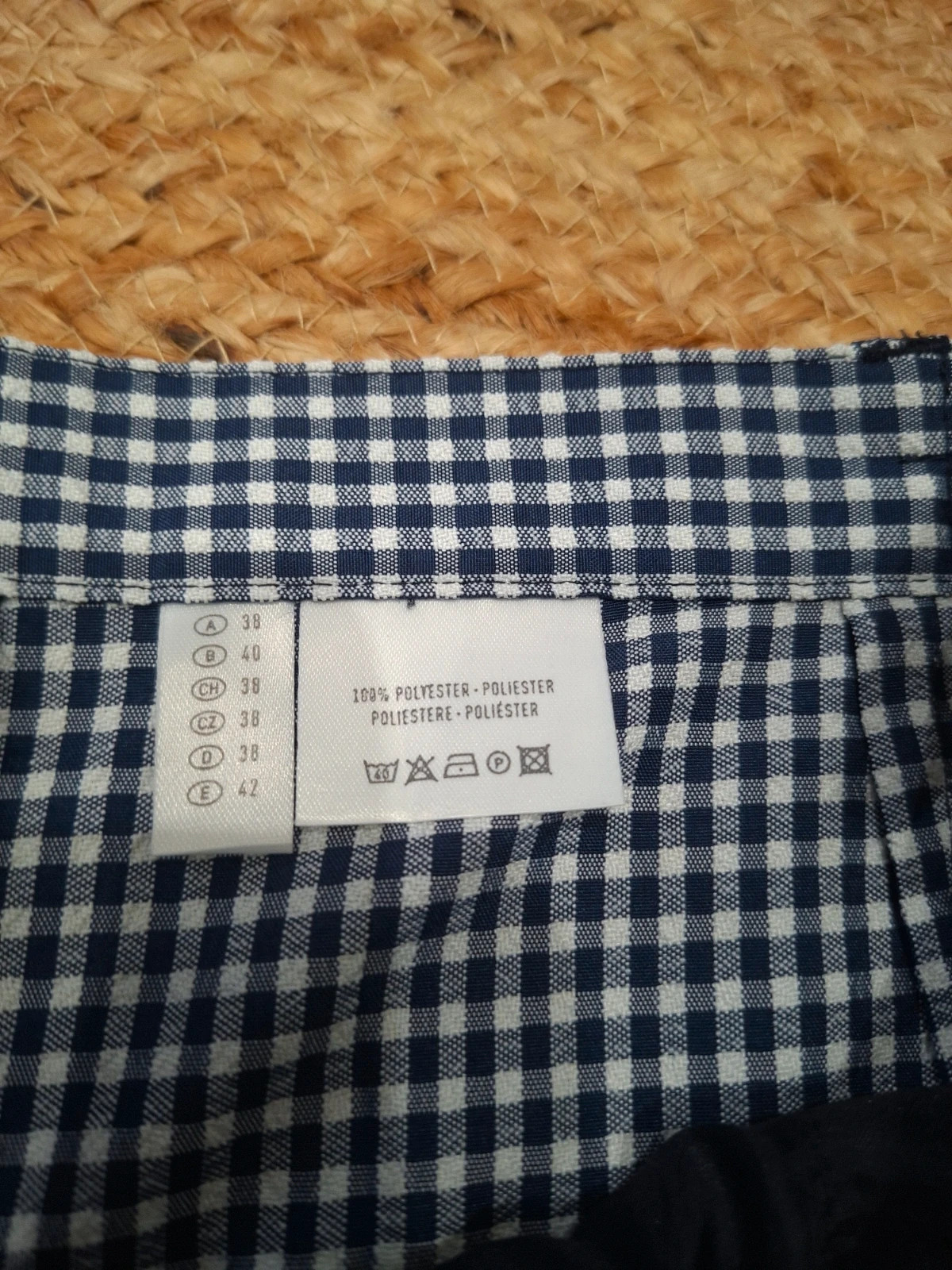 Bermuda / Pantacourt vichy bleu marine style folk Landhaus C&A - T.38 – C&A – taille L / 40 / 12 4