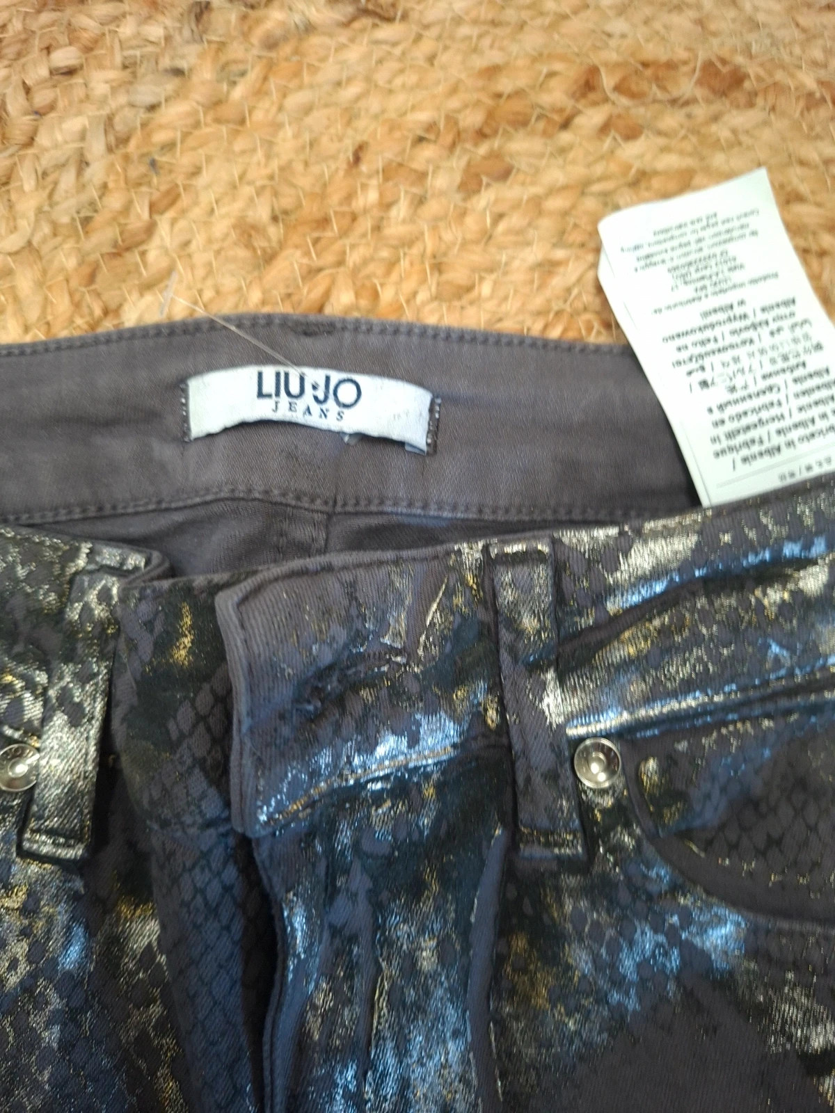 Pantalon Jean Liu Jo US 31 / 40-42 Gris Python Doré Métallisé – Liu Jo Jeans – taille L / 40 / 12 5
