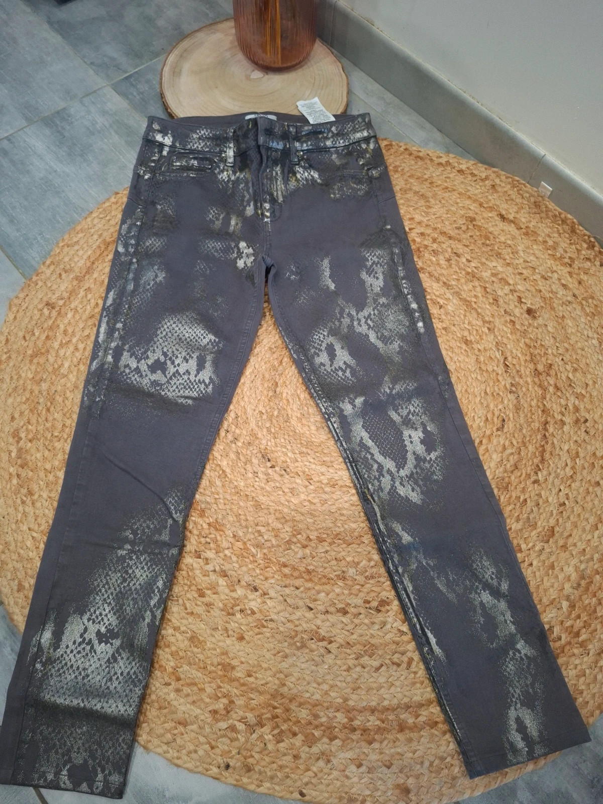 Pantalon Jean Liu Jo US 31 / 40-42 Gris Python Doré Métallisé – Liu Jo Jeans – taille L / 40 / 12 4