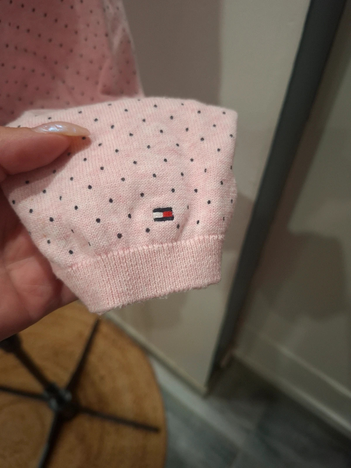 Pull Tommy Hilfiger rose pastel à pois 100% coton – L/40 – Tommy Hilfiger – taille L / 40 / 12 2