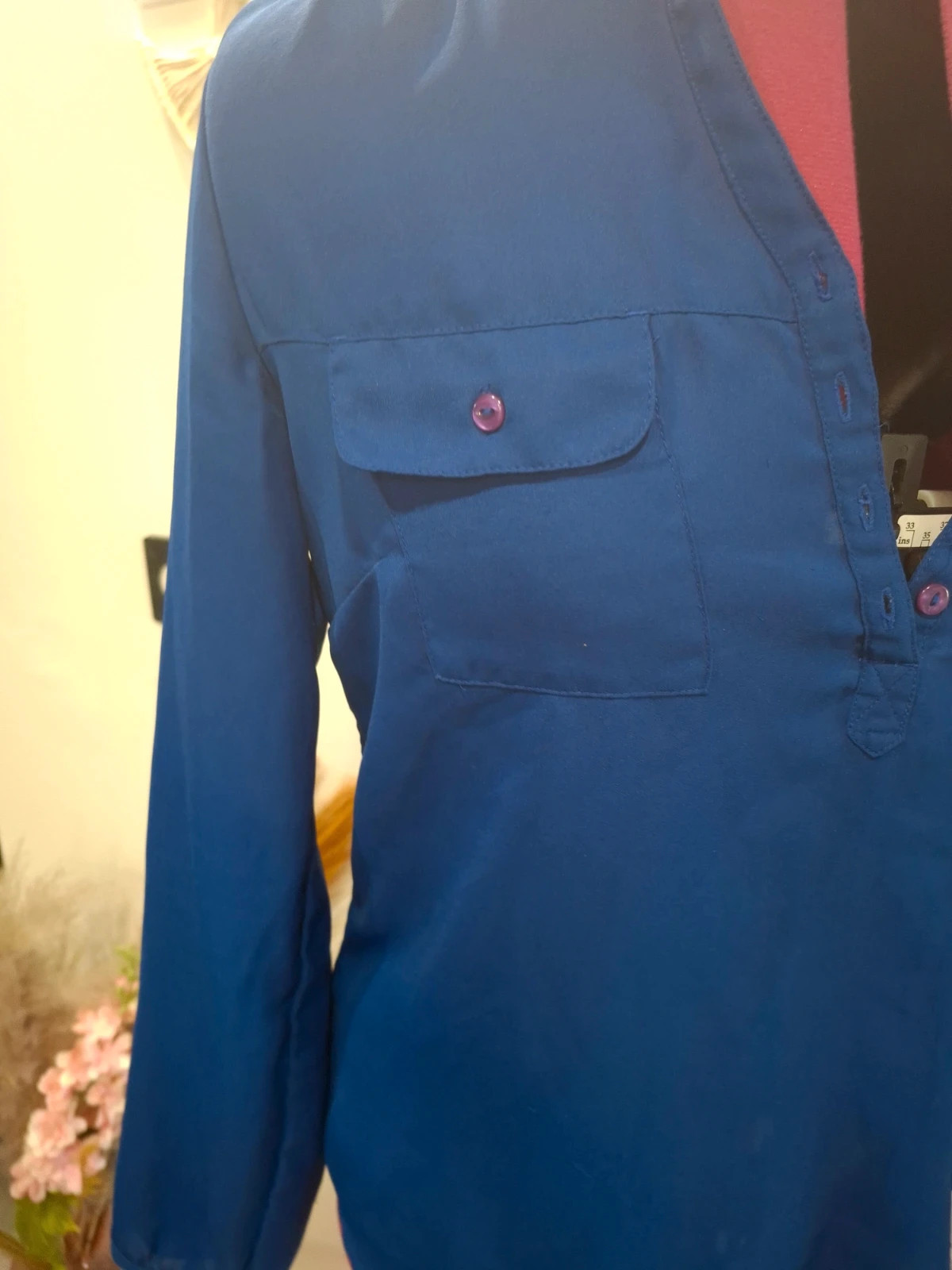 Blouse bleu roi K.Woman fluide col tunisien L/40 chic – Kiabi – taille L / 40 / 12 2