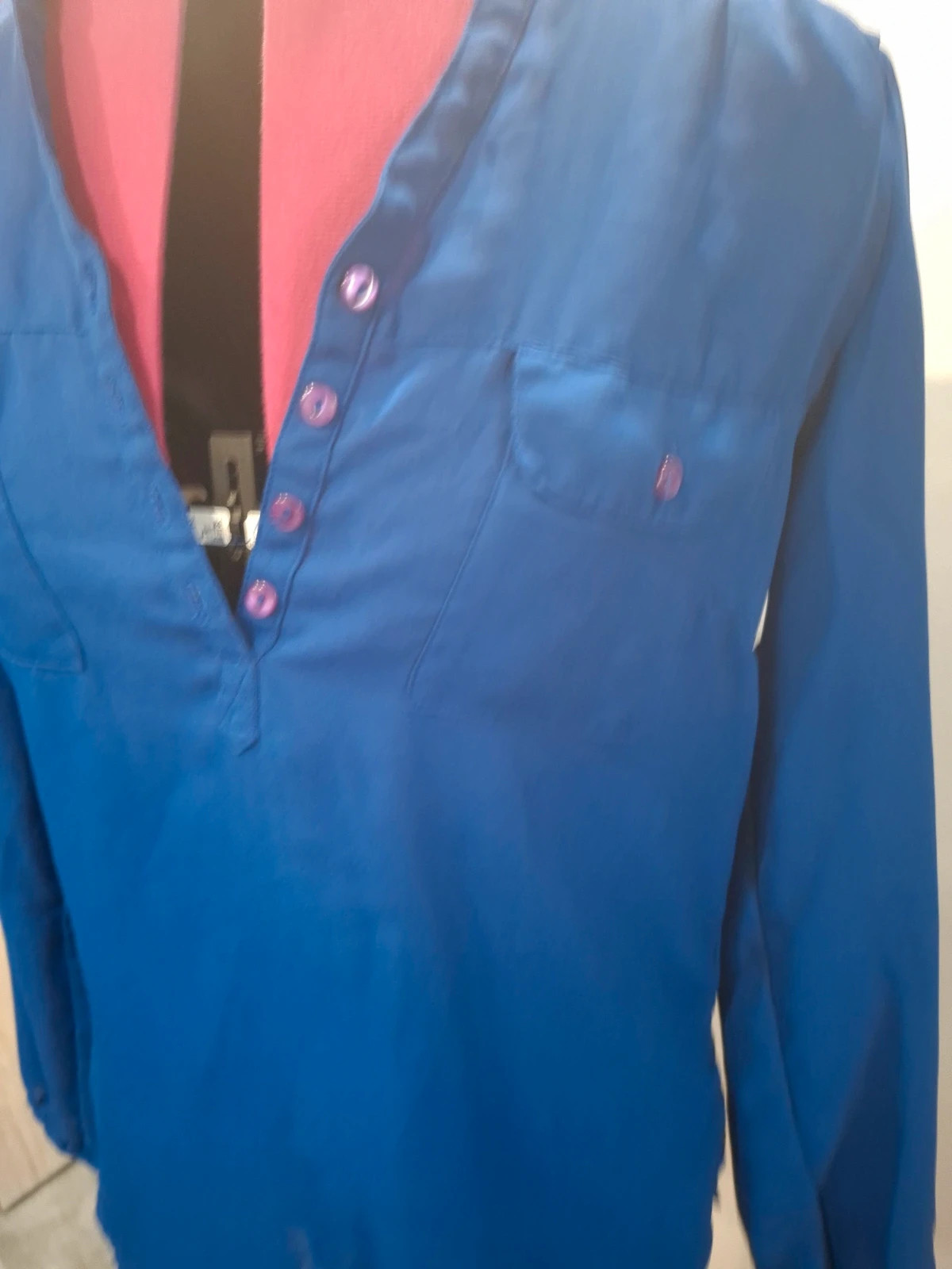 Blouse bleu roi K.Woman fluide col tunisien L/40 chic – Kiabi – taille L / 40 / 12 3