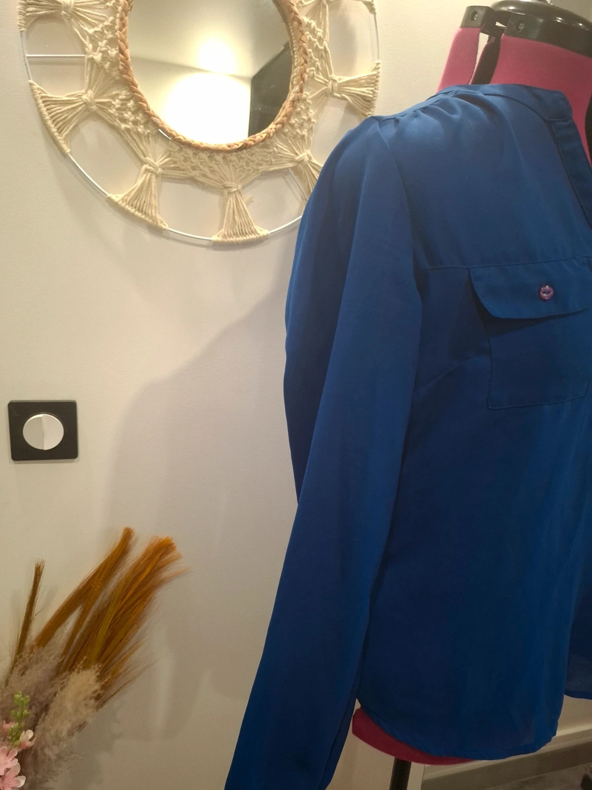 Blouse bleu roi K.Woman fluide col tunisien L/40 chic – Kiabi – taille L / 40 / 12 5