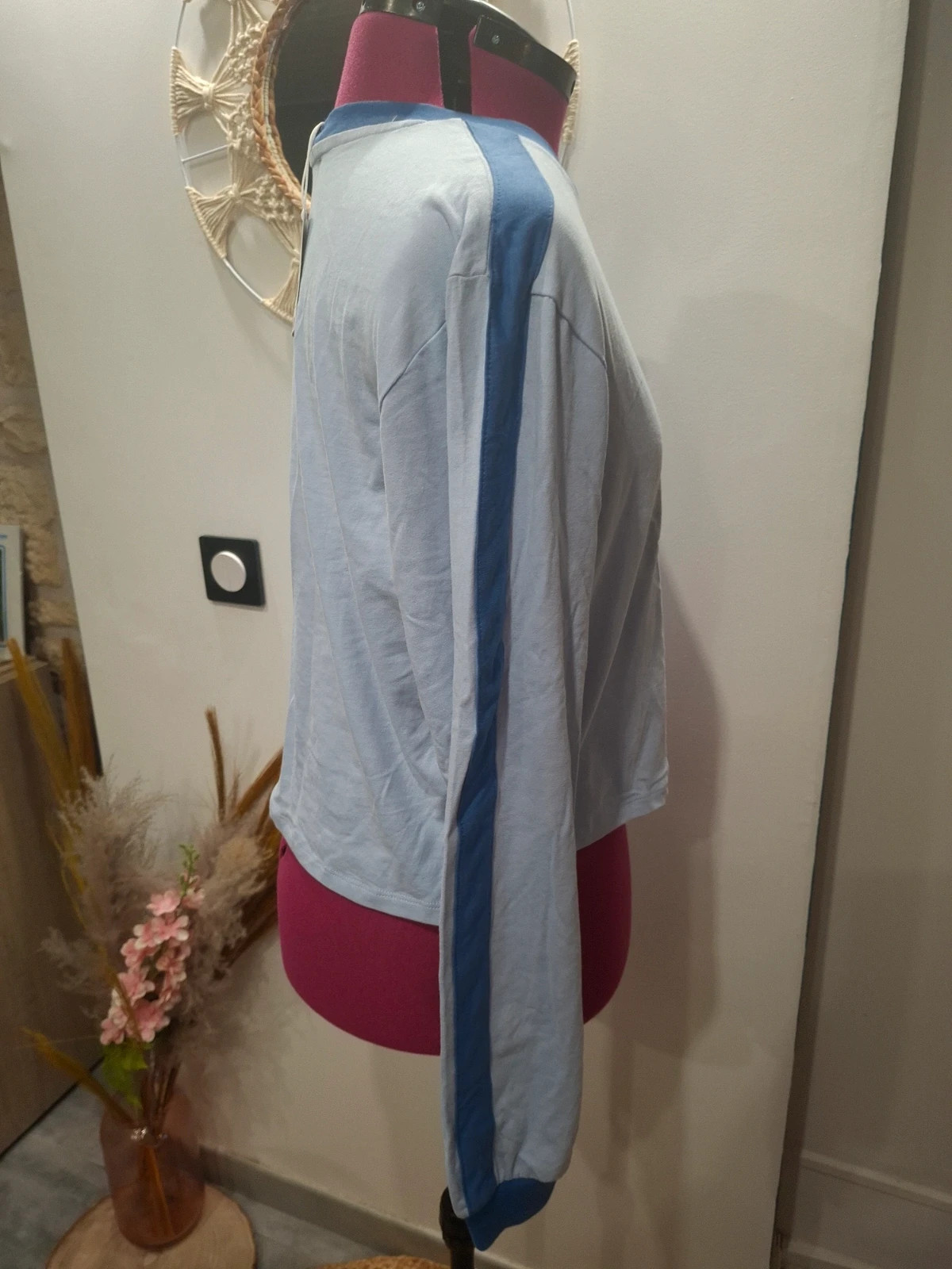 Top manches longues Jennyfer bleu clair vintage streetwear L/40 neuf – Jennyfer – taille L / 40 / 12 3