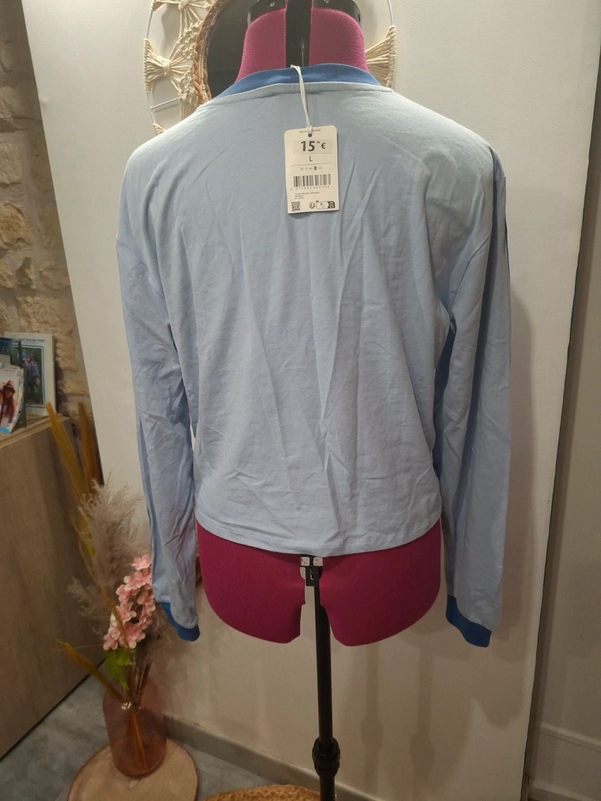 Top manches longues Jennyfer bleu clair vintage streetwear L/40 neuf – Jennyfer – taille L / 40 / 12 4