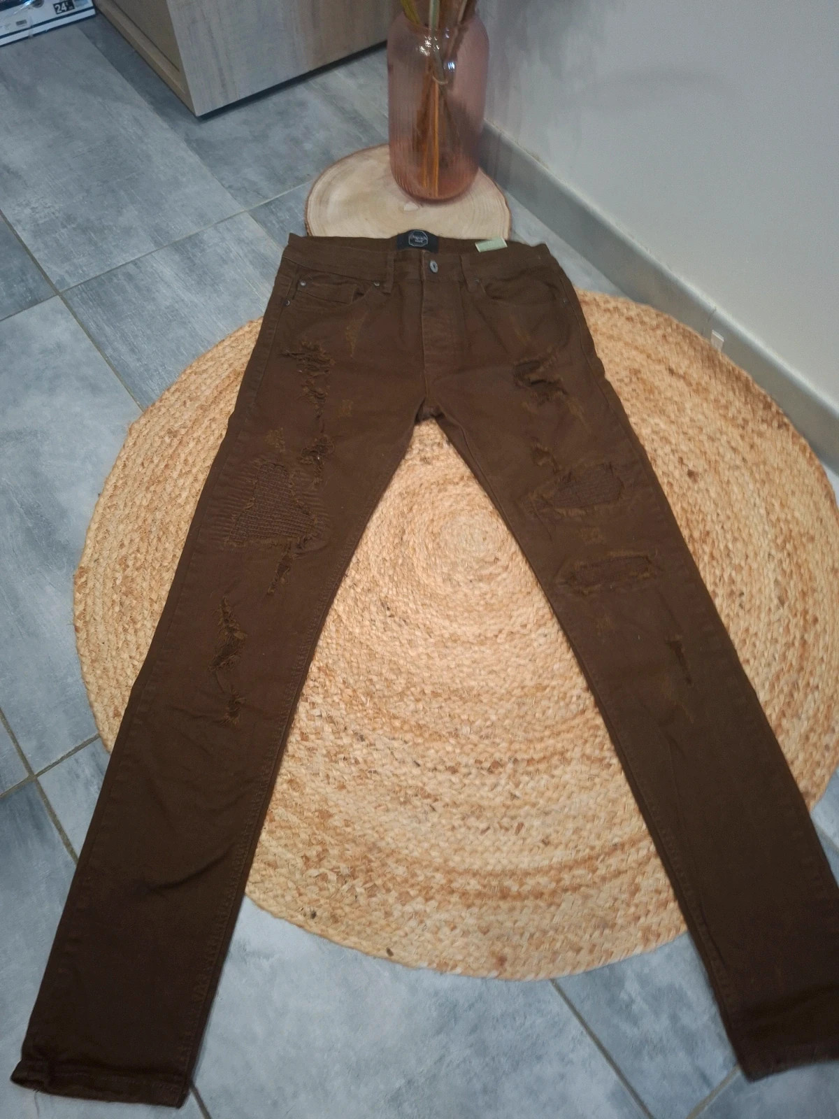 Pantalon Project X Paris marron effet destroy T34 streetwear – Project X Paris – taille W24 | FR 34 2