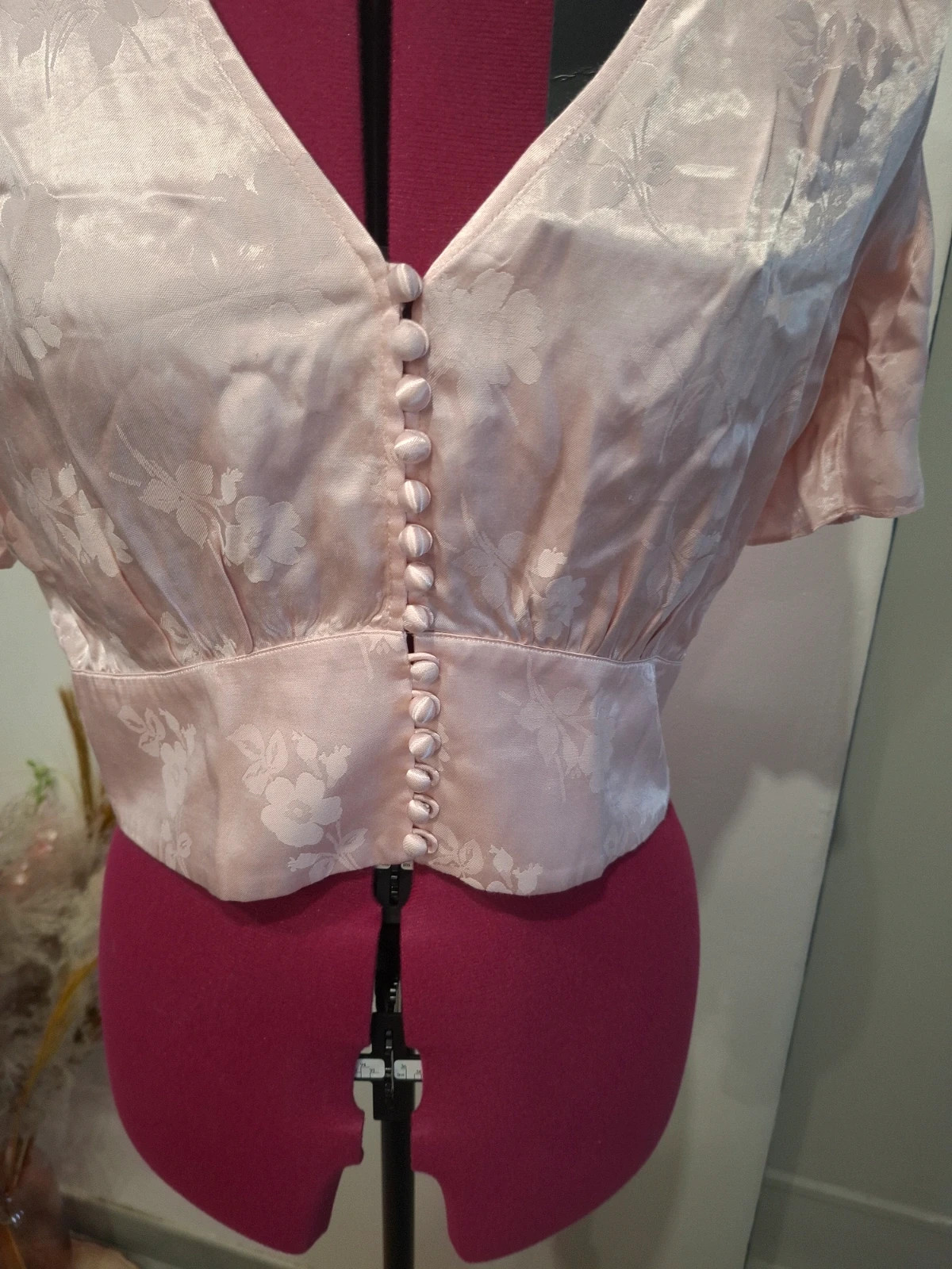 Top blouse The Kooples rose poudré jacquard satiné T3/L neuf – The Kooples – taille L / 40 / 12 2