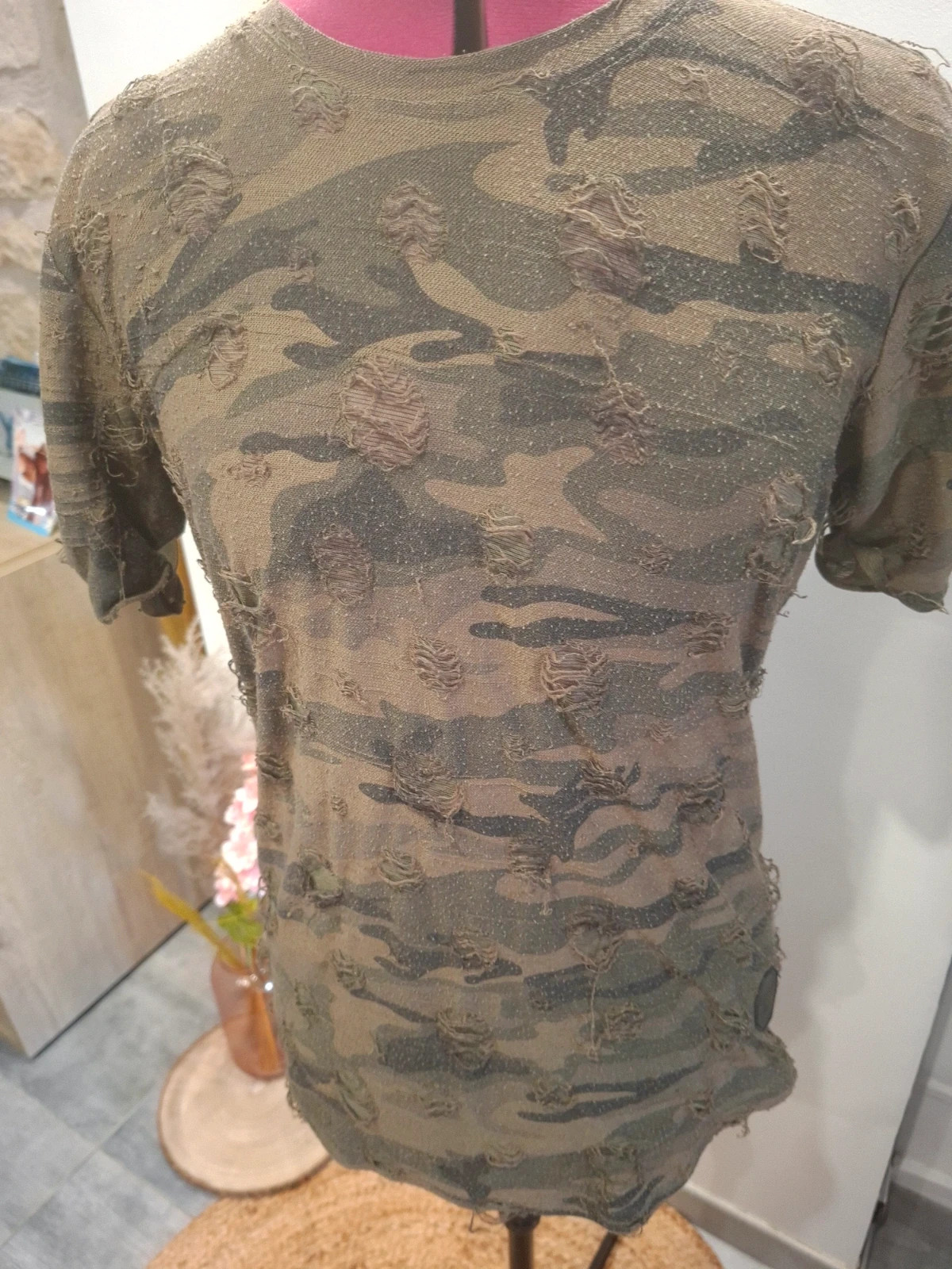 T-shirt Project X Paris camouflage kaki effet destroy S/36 – Project X Paris – taille S / 36 / 8 2