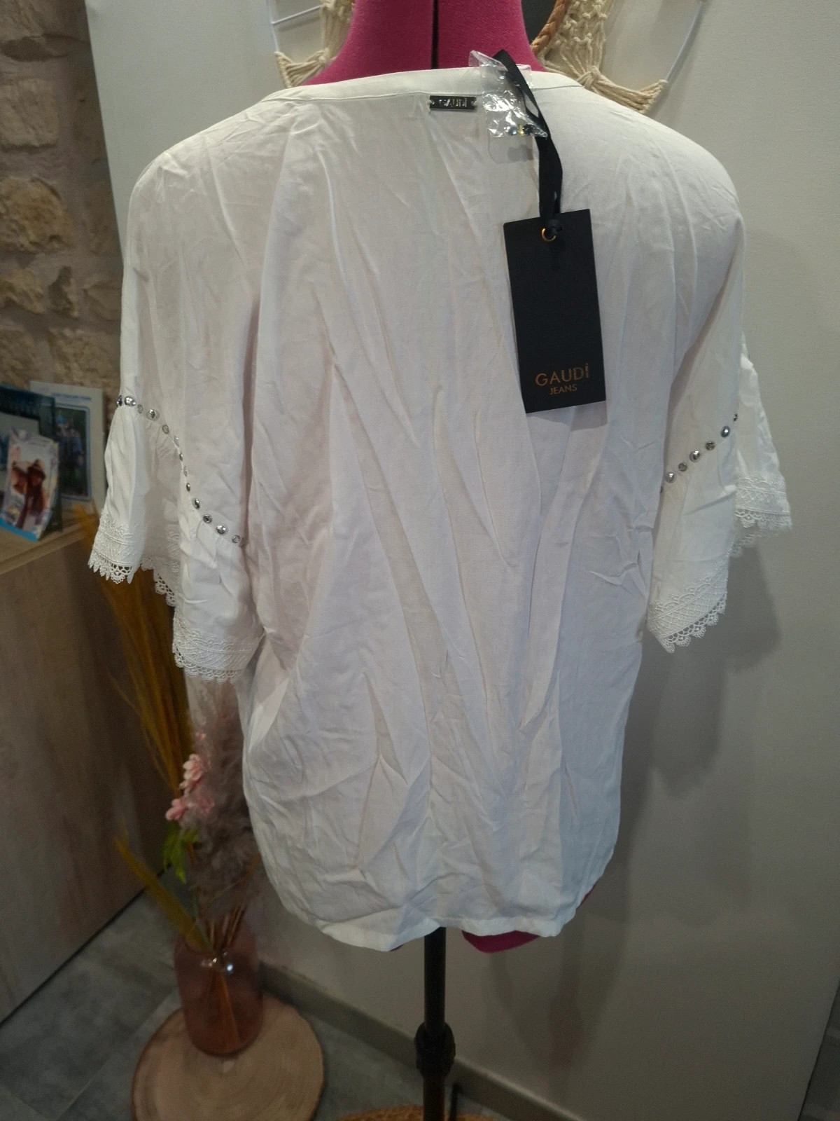 Blouse Blanche Gaudì Jeans Neuve avec Étiquette - Taille 40 (IT 44) – GAUDI JEANS – taille L / 40 / 12 4