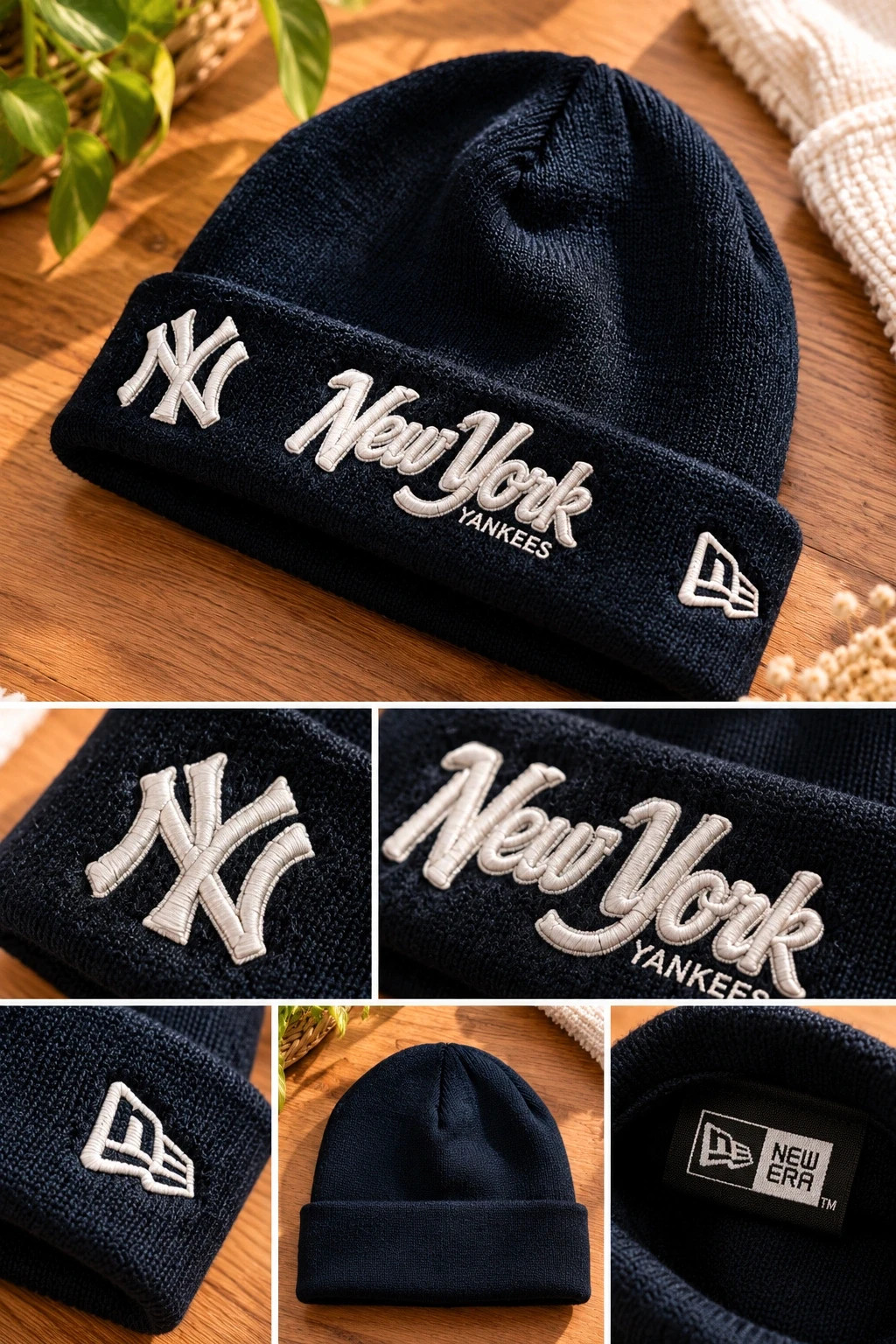 Bonnet à revers noir New York Yankees - New Era officiel – New Era – taille Taille unique 2