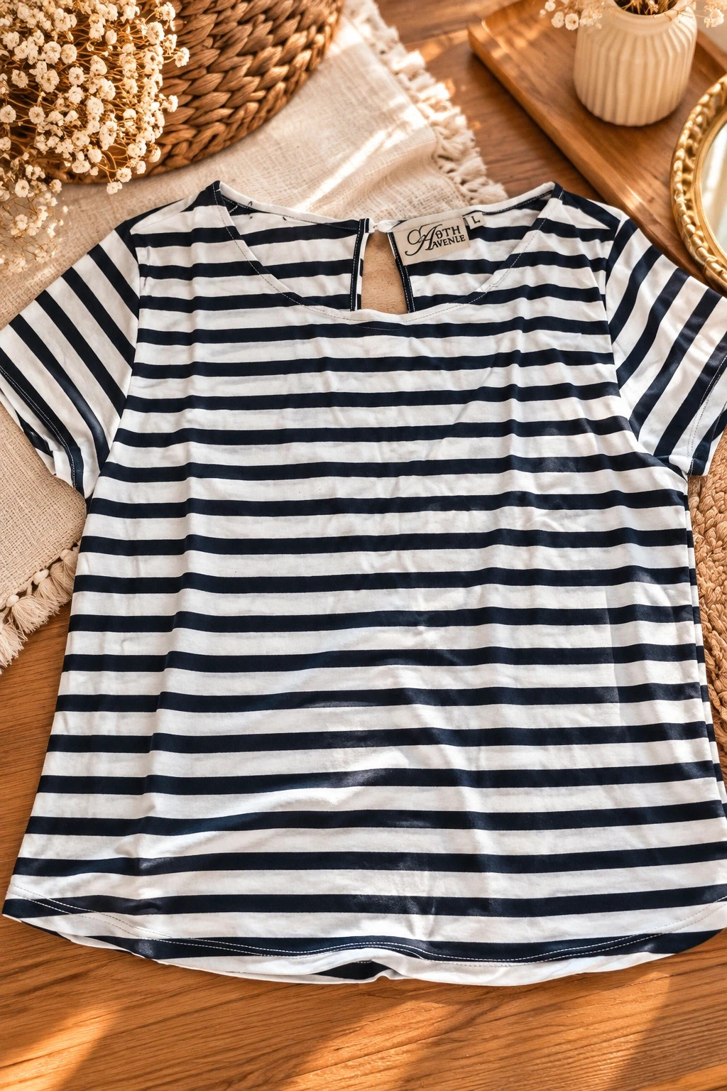 Marinière fluide noire et blanche (9th Avenue – Taille L)