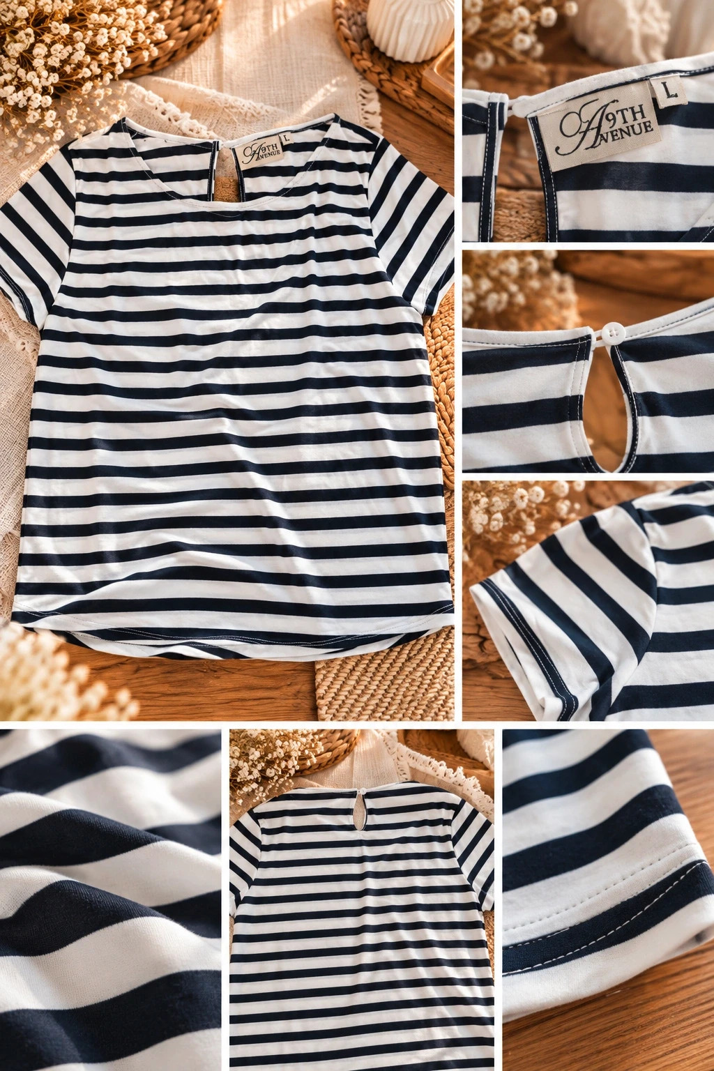 Marinière fluide noire et blanche (9th Avenue – Taille L) – 9th Avenue – taille L / 40 / 12 2