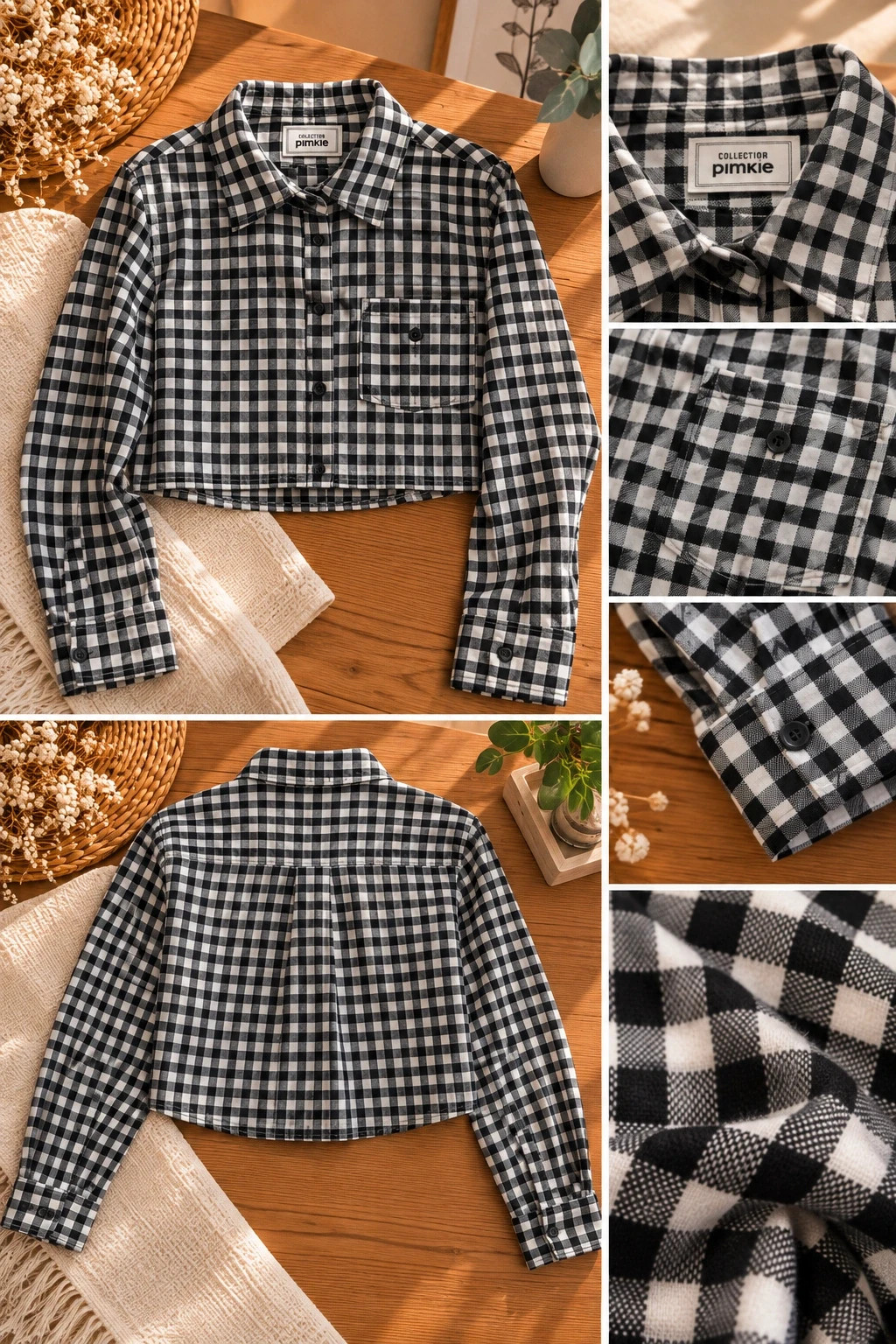 Surchemise en flanelle à carreaux noirs et blancs (Pimkie – Taille L) – Pimkie – taille L / 40 / 12 2